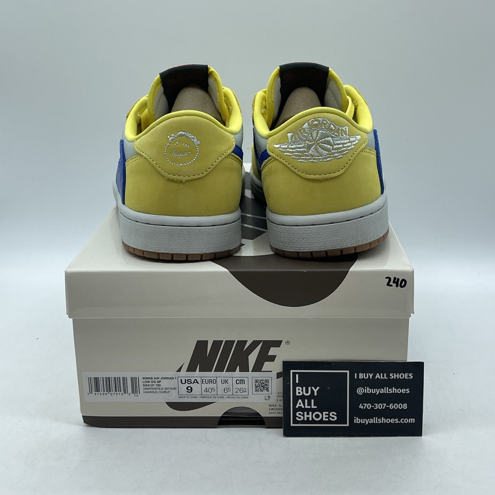Size 9W - Travis Scott x Air Jordan 1 Retro OG SP Low Canary Suede (DZ4137-700)