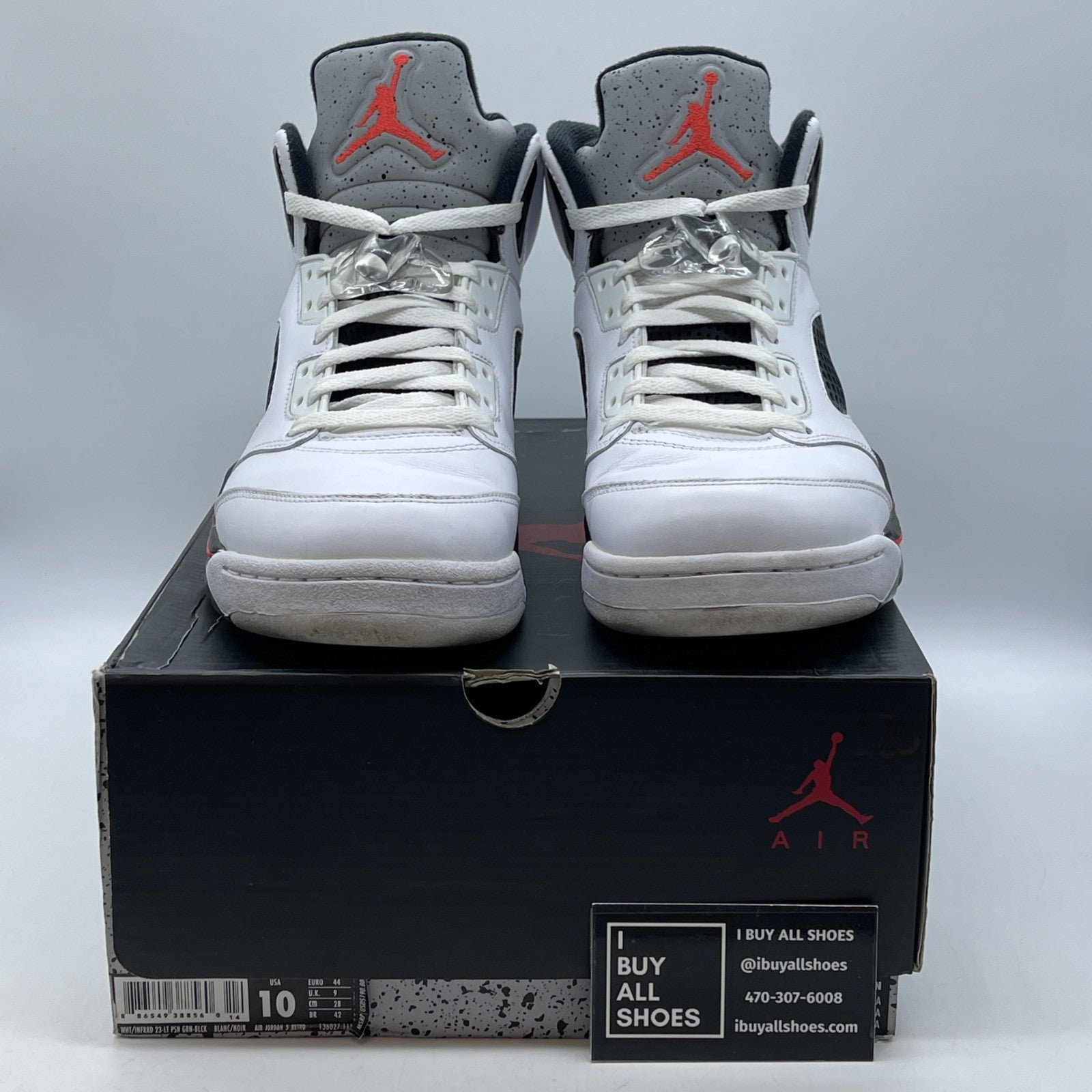 Size 10 - Air Jordan 5 Retro Pro Stars White Black Leather (136027-115)