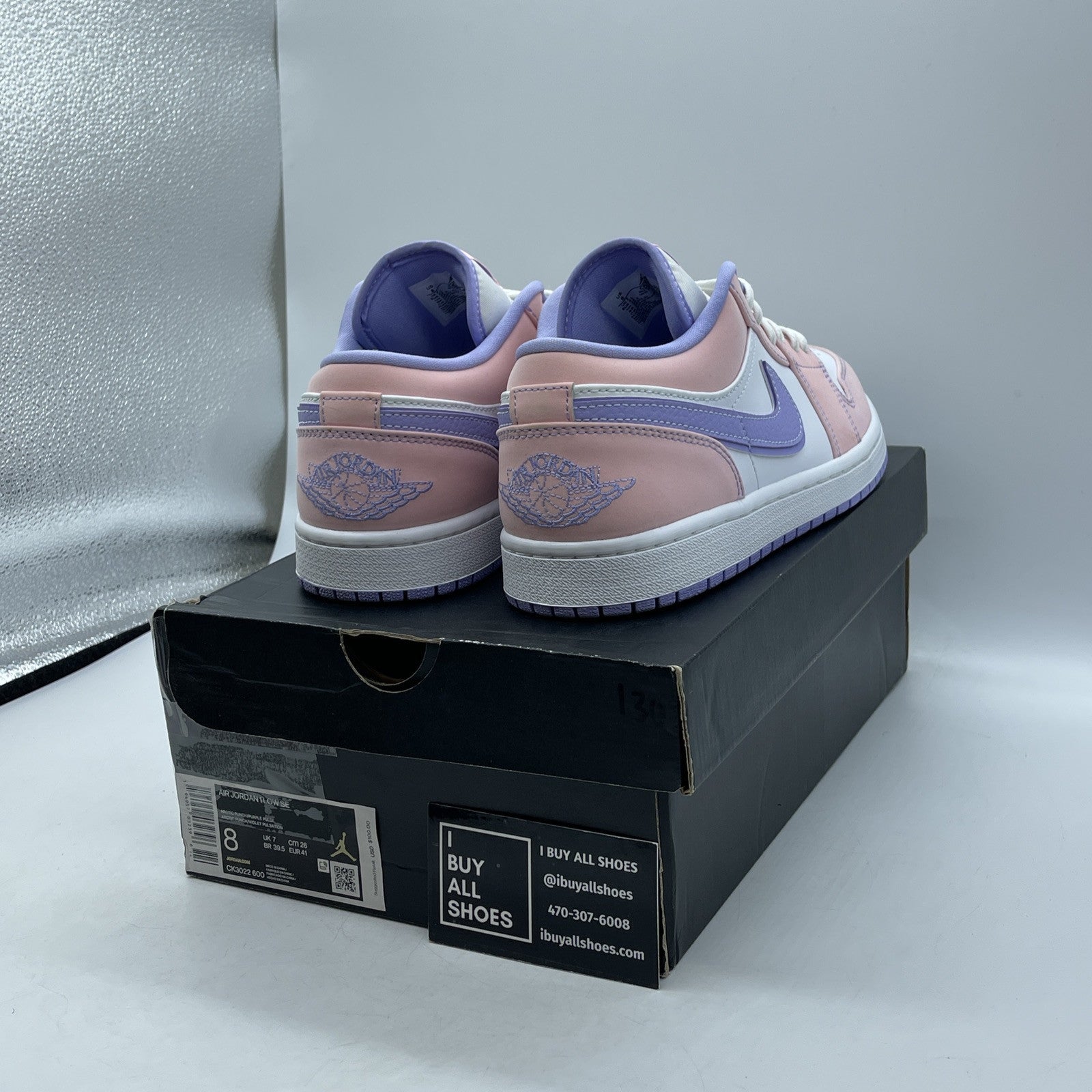 Size 8 - Air Jordan 1 SE Low Arctic Punch Suede Leather (CK3022-600)
