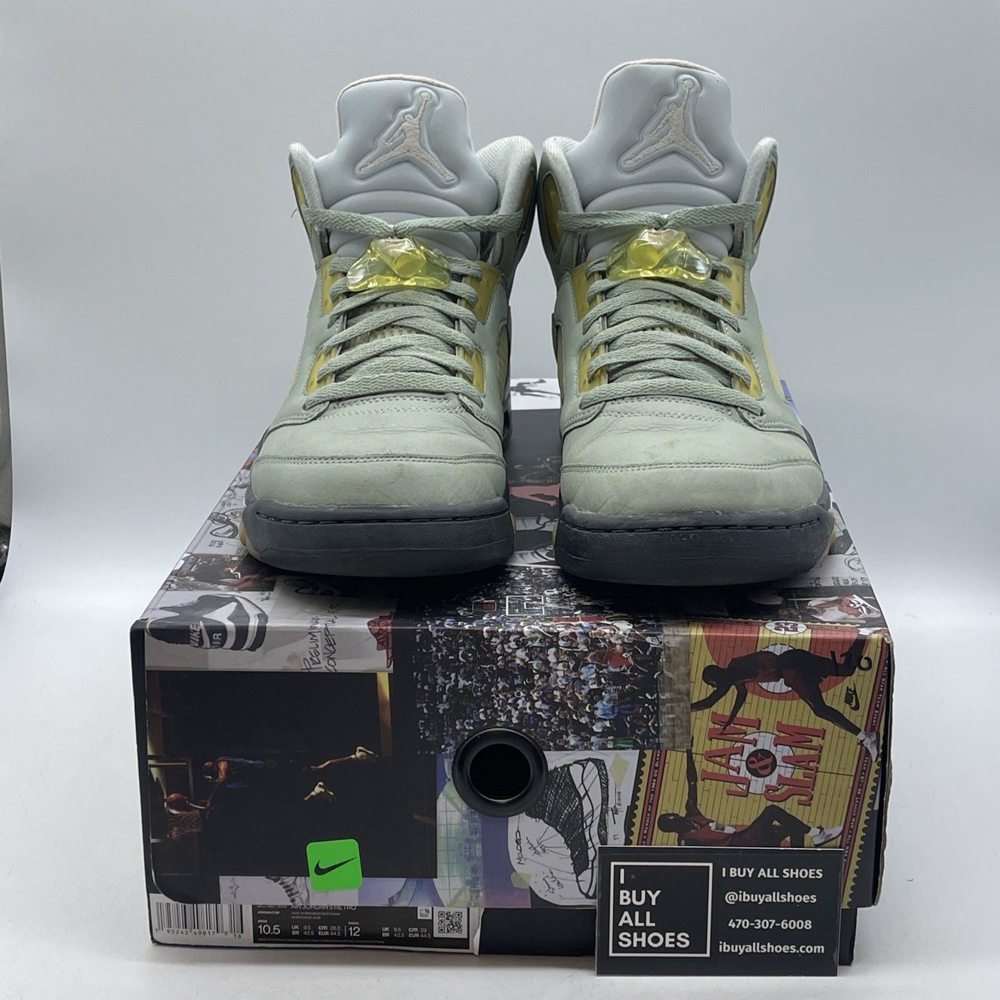 Size 10.5 - Jordan 5 JADE HORIZON 2022 Green White Suede (DC7501-300)