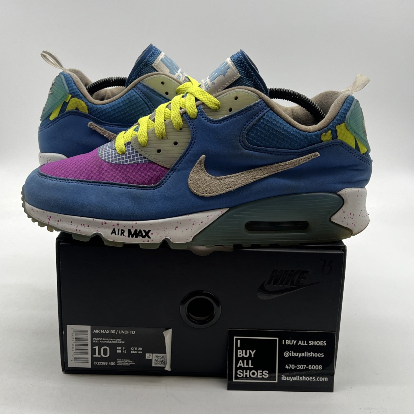 Size 10 - Nike Undefeated x Air Max 90 Pacific Blue (CQ2289-400)