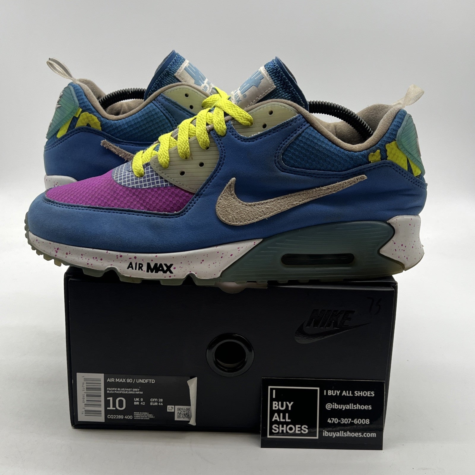 Size 10 - Nike Undefeated x Air Max 90 Pacific Blue (CQ2289-400)