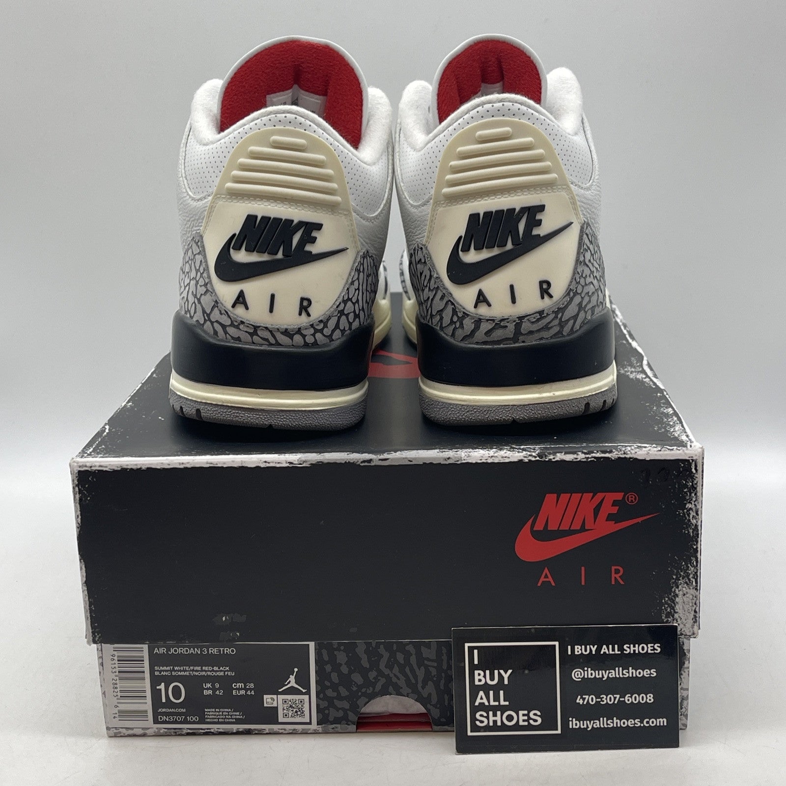 Size 10 - Jordan 3 Retro Mid White Cement Reimagined Gray Black Suede DN3707-100