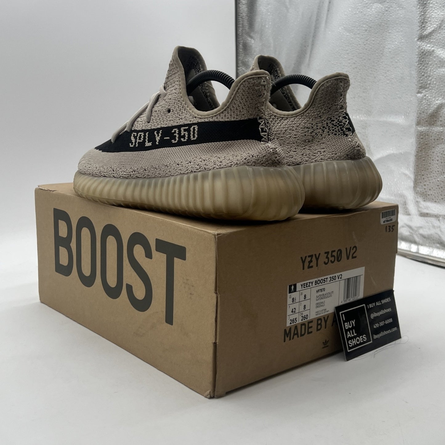 Size 8.5 - Adidas Yeezy Boost 350 V2 Low Slate (HP7870)