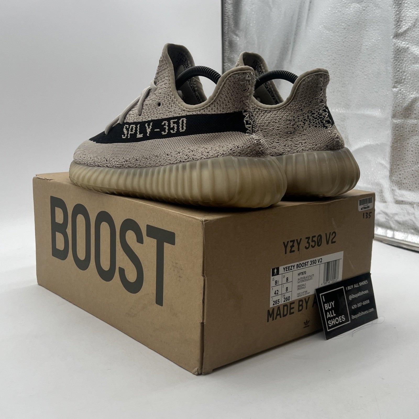Size 8.5 - Adidas Yeezy Boost 350 V2 Low Slate (HP7870)