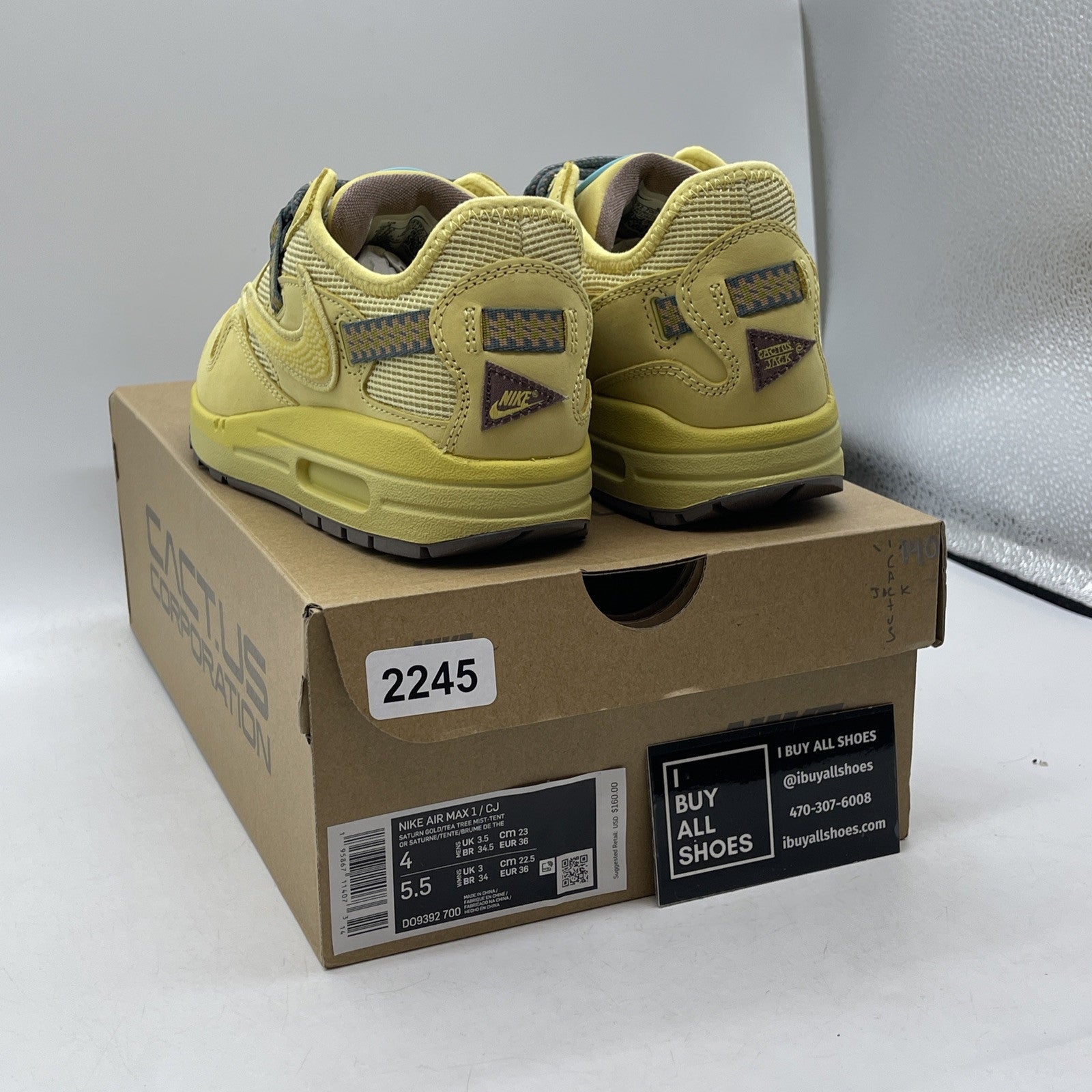 Size 4 - Nike Air Max 1 x Travis Scott Saturn Gold Suede Leather (DO9392-700(