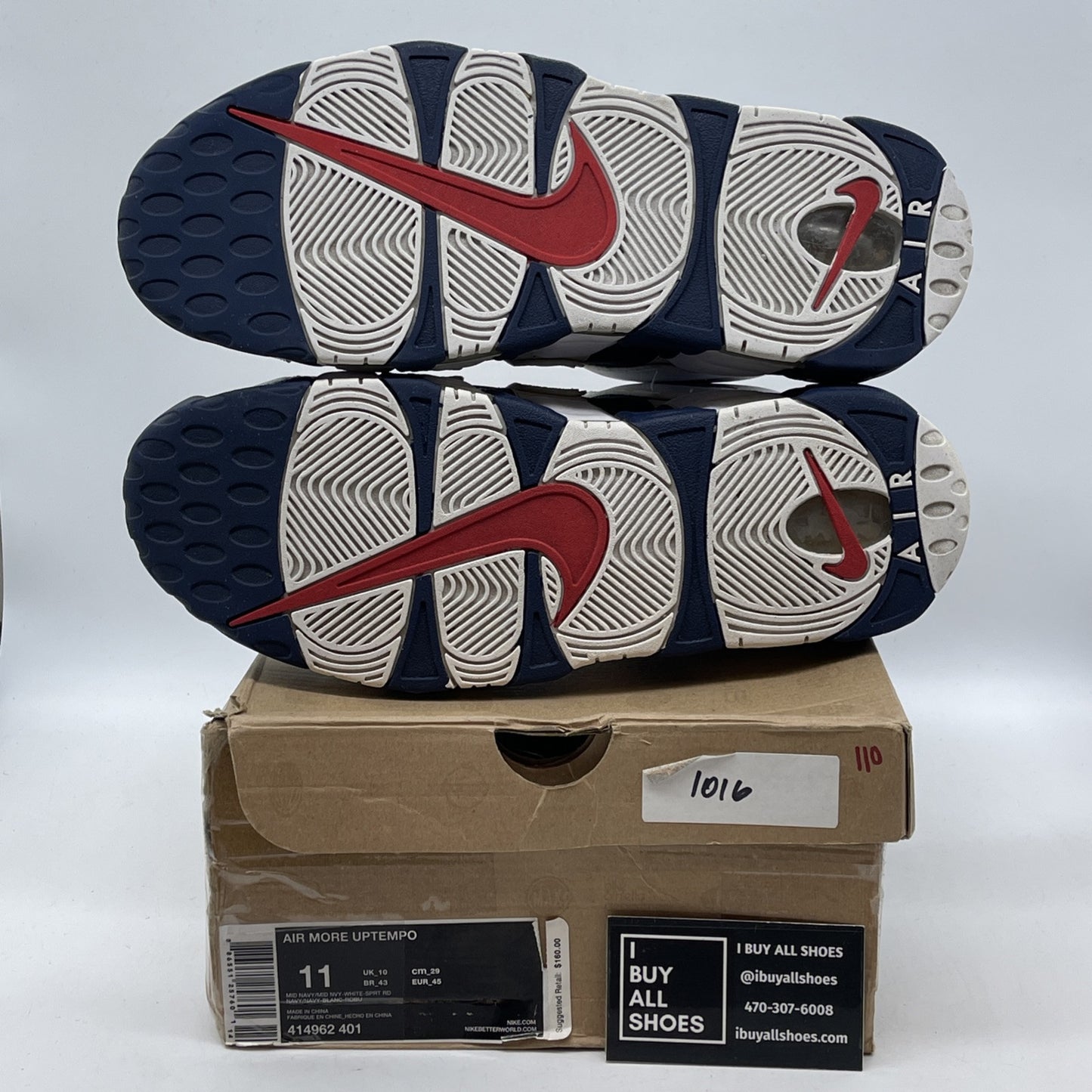 Size 11 - Nike Air More Uptempo 2012 Olympic Blue White Suede (414962-401)