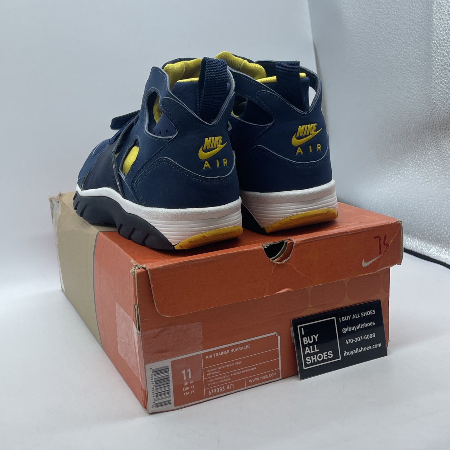 Size 11 - Nike Air Trainer Retro OG Huarache Midnight Navy Suede (679083-471)