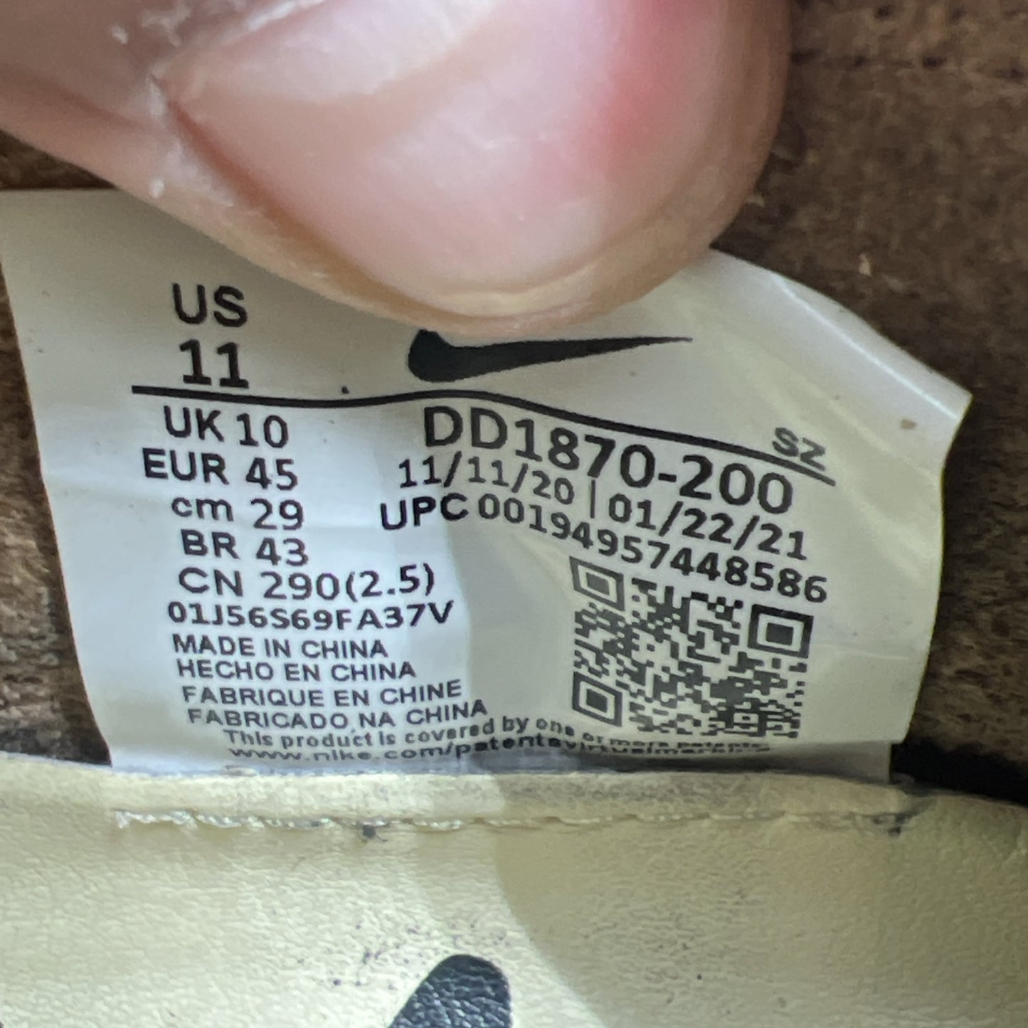 Size 11 - Nike CLOT x Air Max 1 Kiss Of Death CHA (DD1870-200)