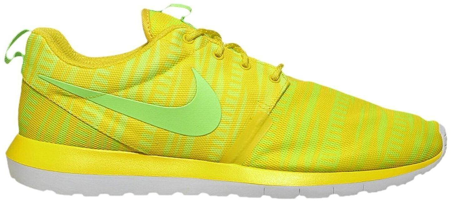 Size 10 - Nike Rosherun Nm Br Yellow Green White Suede Leather (644425-700)