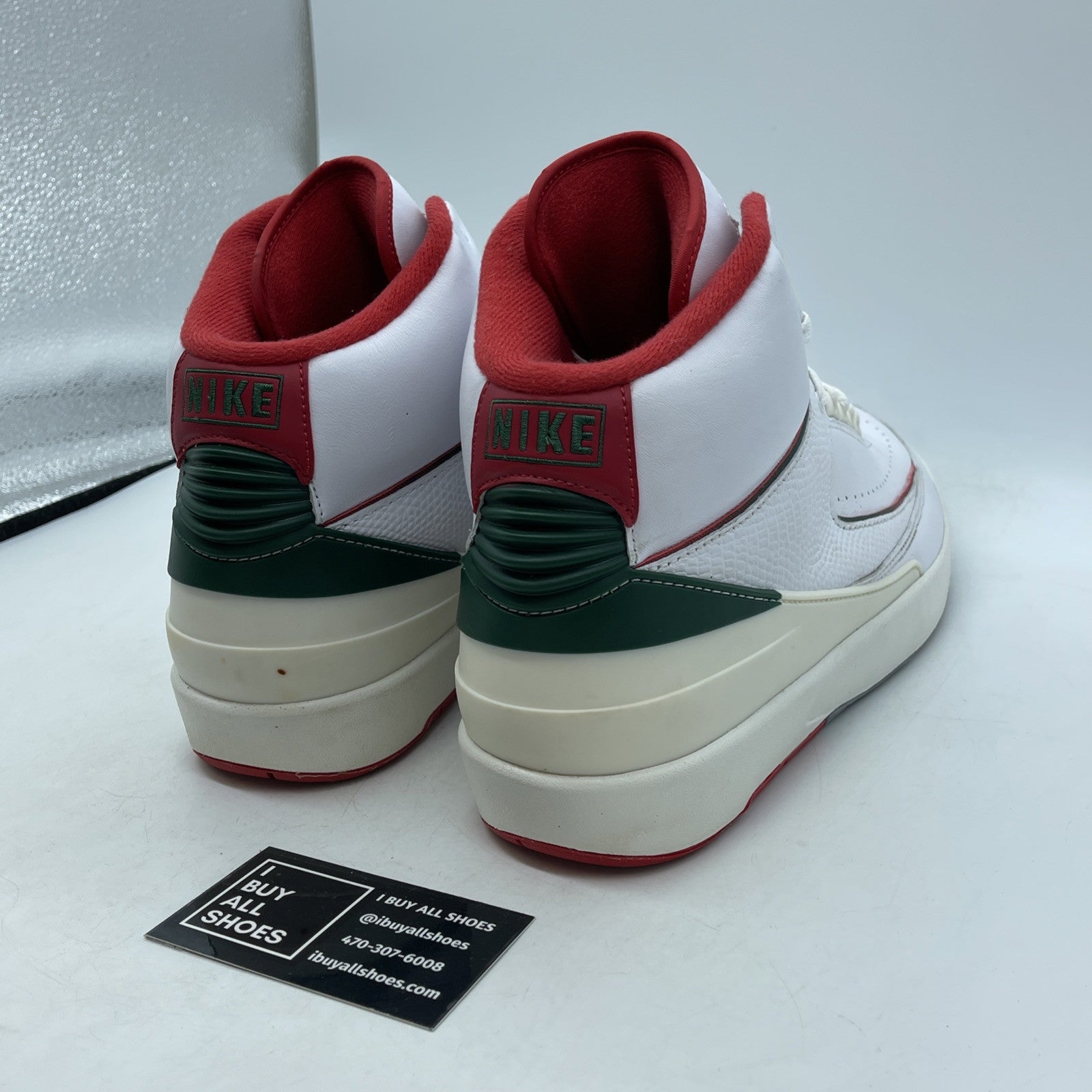 Size 13 - Air Jordan 2 Retro Origins White Red Green Suede Leather (DR8884-101)