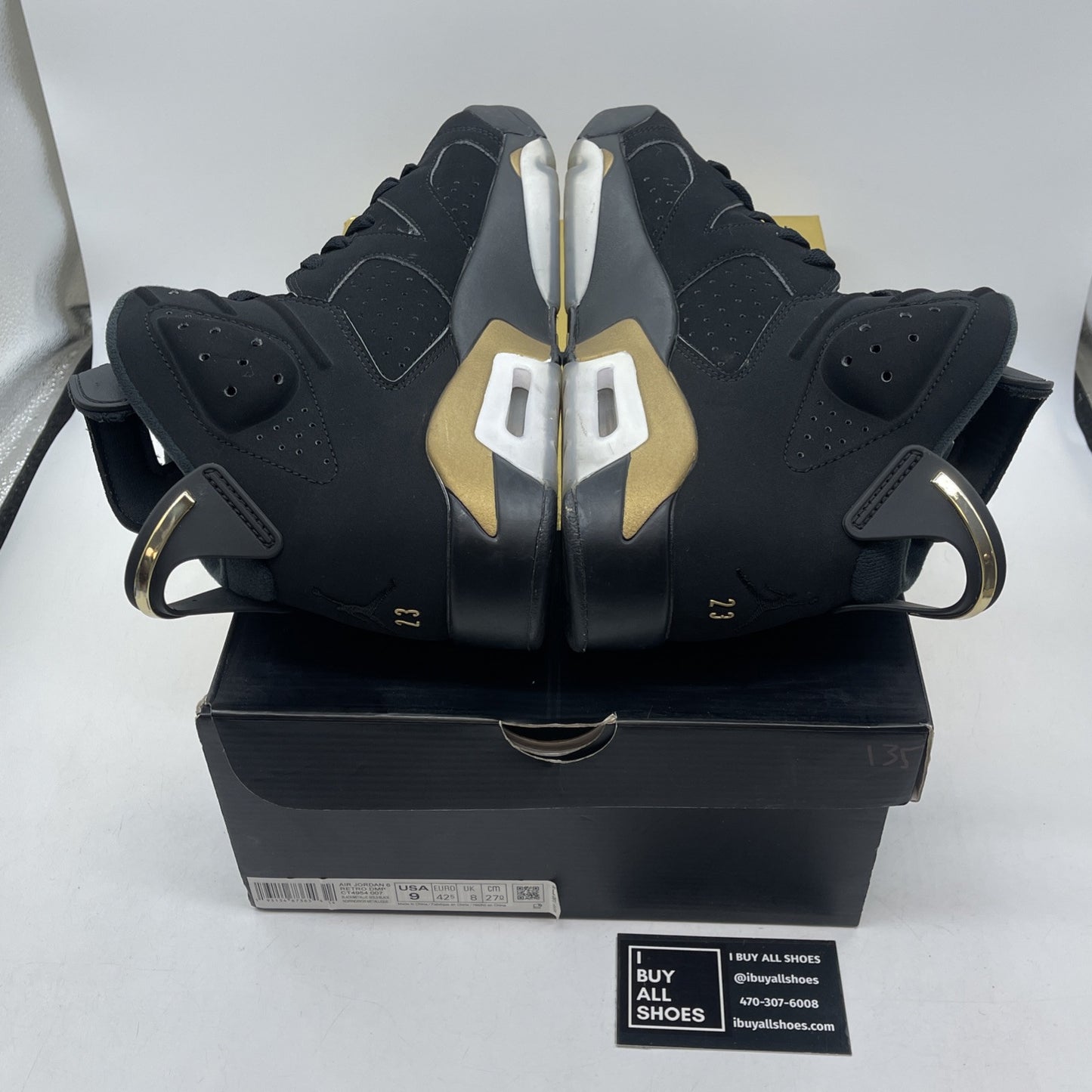 Size 9 - Jordan 6 Retro Defining Moments Black Gold Suede (CT4954-007)