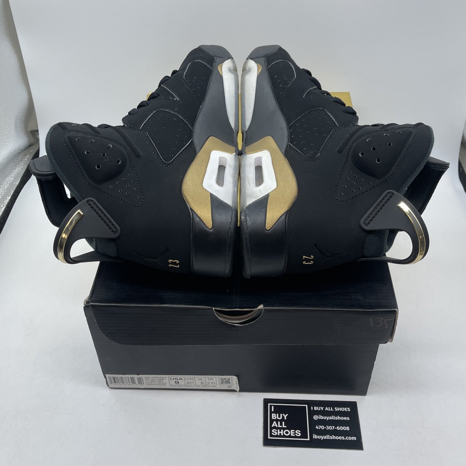 Size 9 - Jordan 6 Retro Defining Moments Black Gold Suede (CT4954-007)