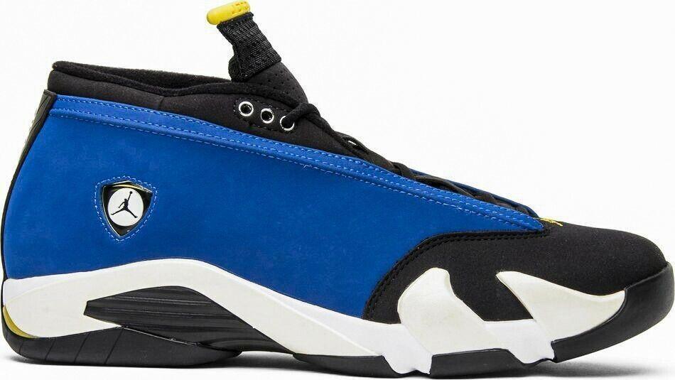 Size 11 - Air Jordan 14 Retro 2015 Low Laney Blue Black Suede (807511-405)