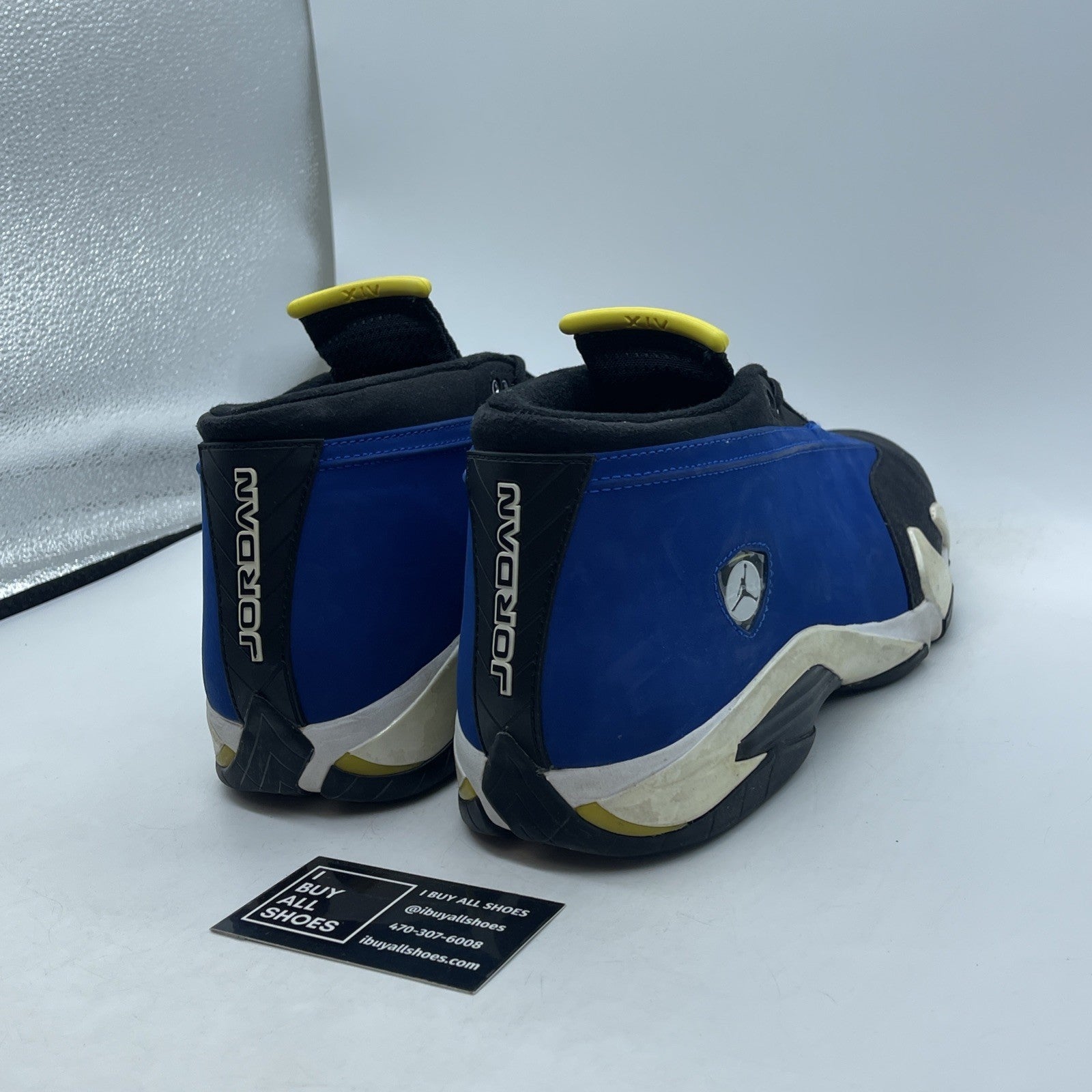 Size 14 - Air Jordan 14 Retro 2015 Low Laney Blue Black Suede (807511-405)