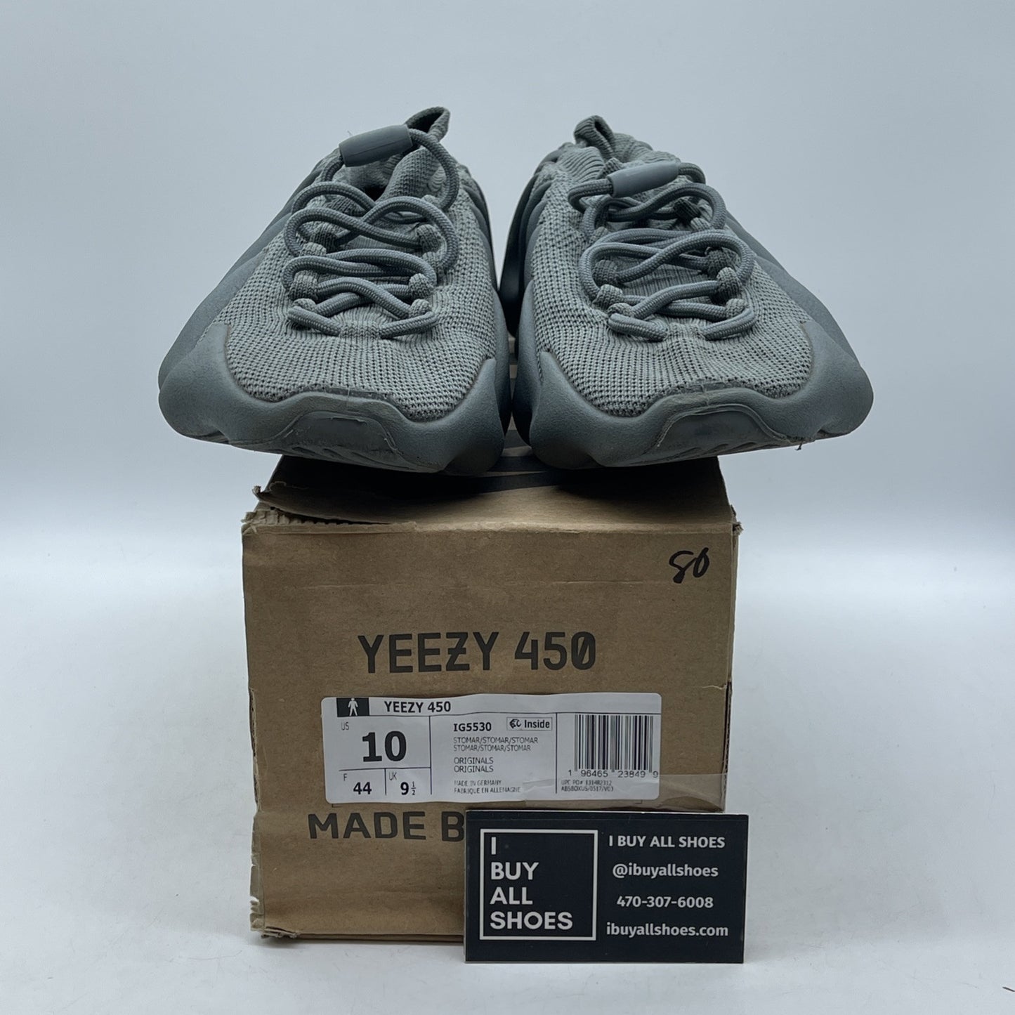 Size 10 - adidas Yeezy 450 Stone Marine Grey Suede (IG5530)