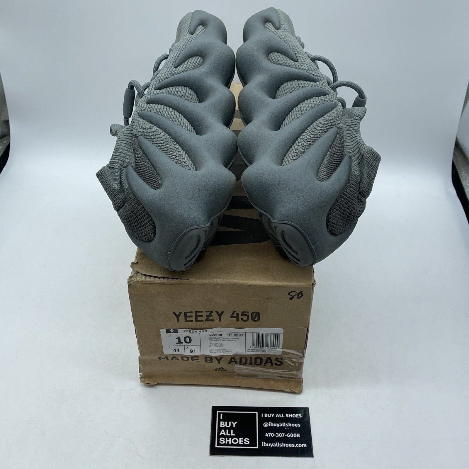 Size 10 - adidas Yeezy 450 Stone Marine Grey Suede (IG5530)