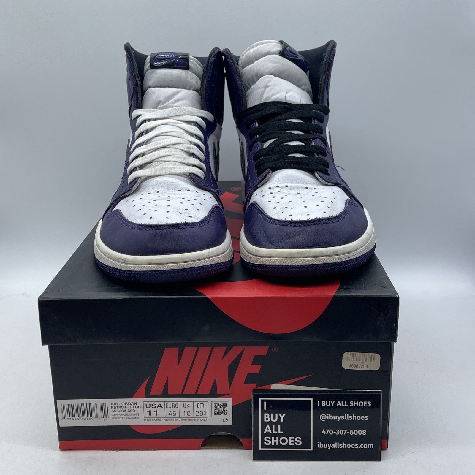 Size 11 - Air Jordan 1 Retro OG High Court Purple Black White (555088-500)