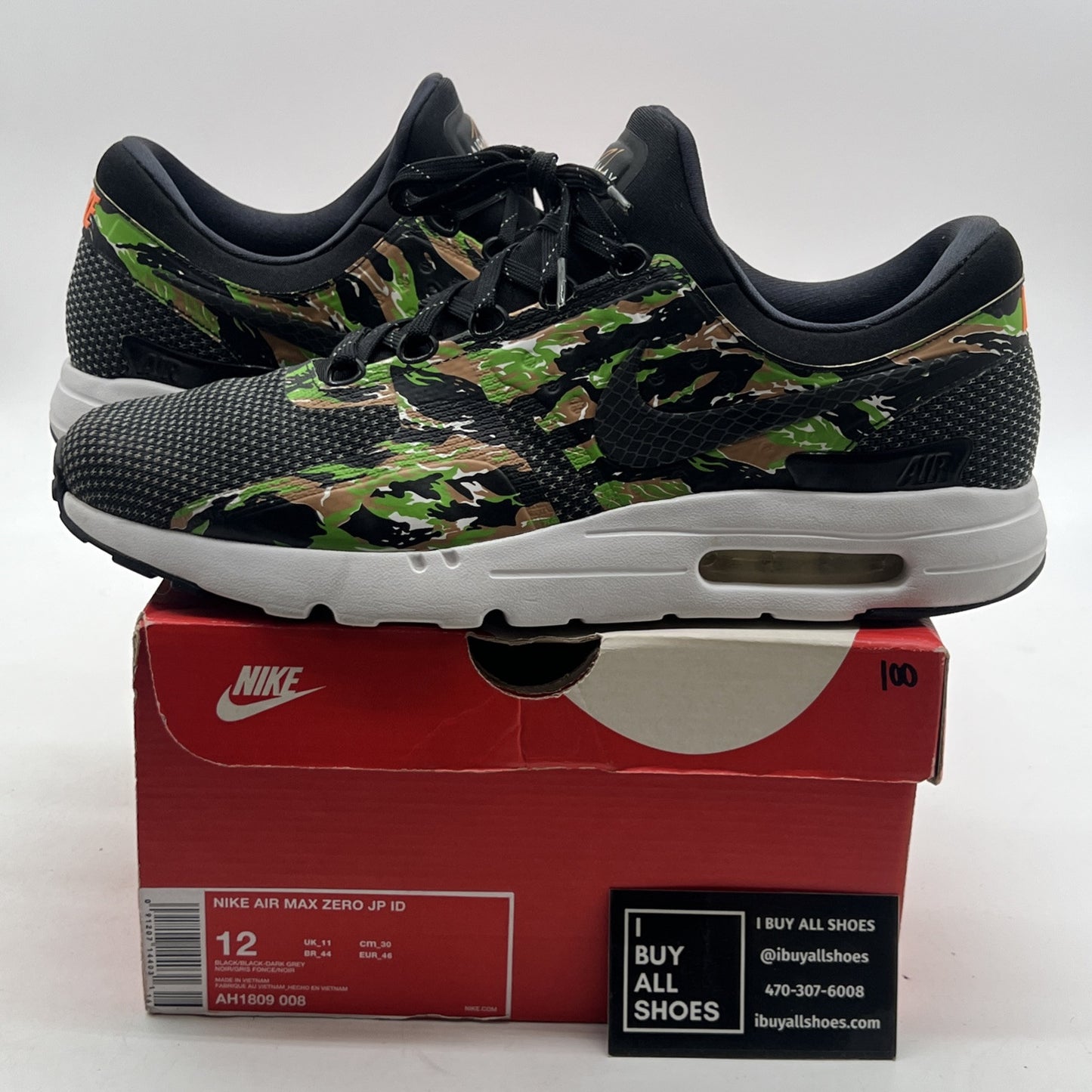 Size 12 - Nike Atmos x Air Max Zero iD Tiger Camo (AH1809-008)