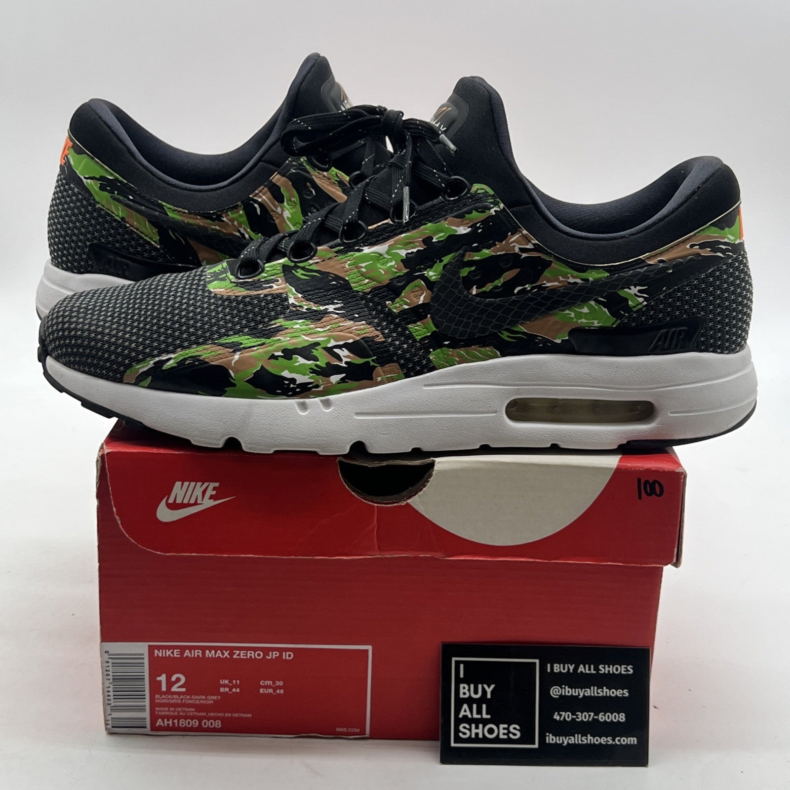 Size 12 - Nike Atmos x Air Max Zero iD Tiger Camo (AH1809-008)