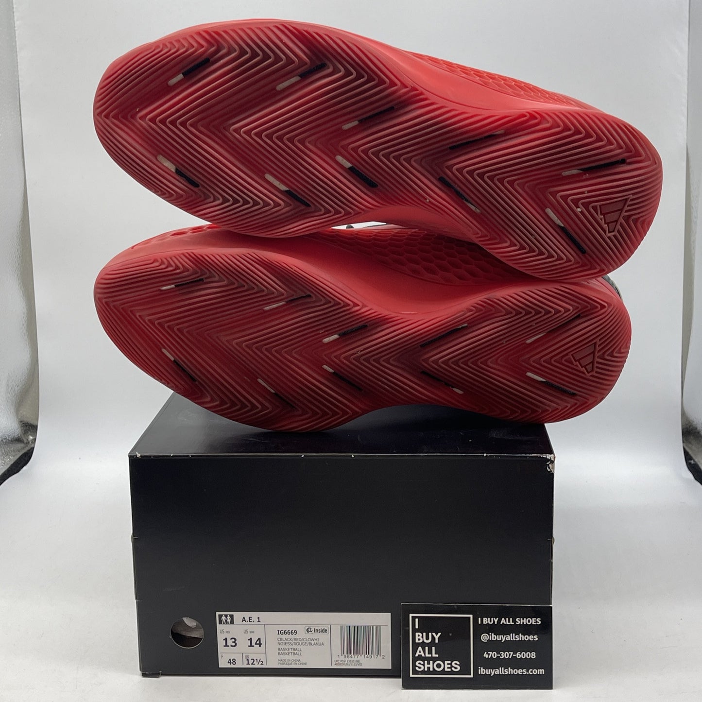 Size 13 - adidas AE 1 Pure Ruby Red Black White Suede (IG6669)