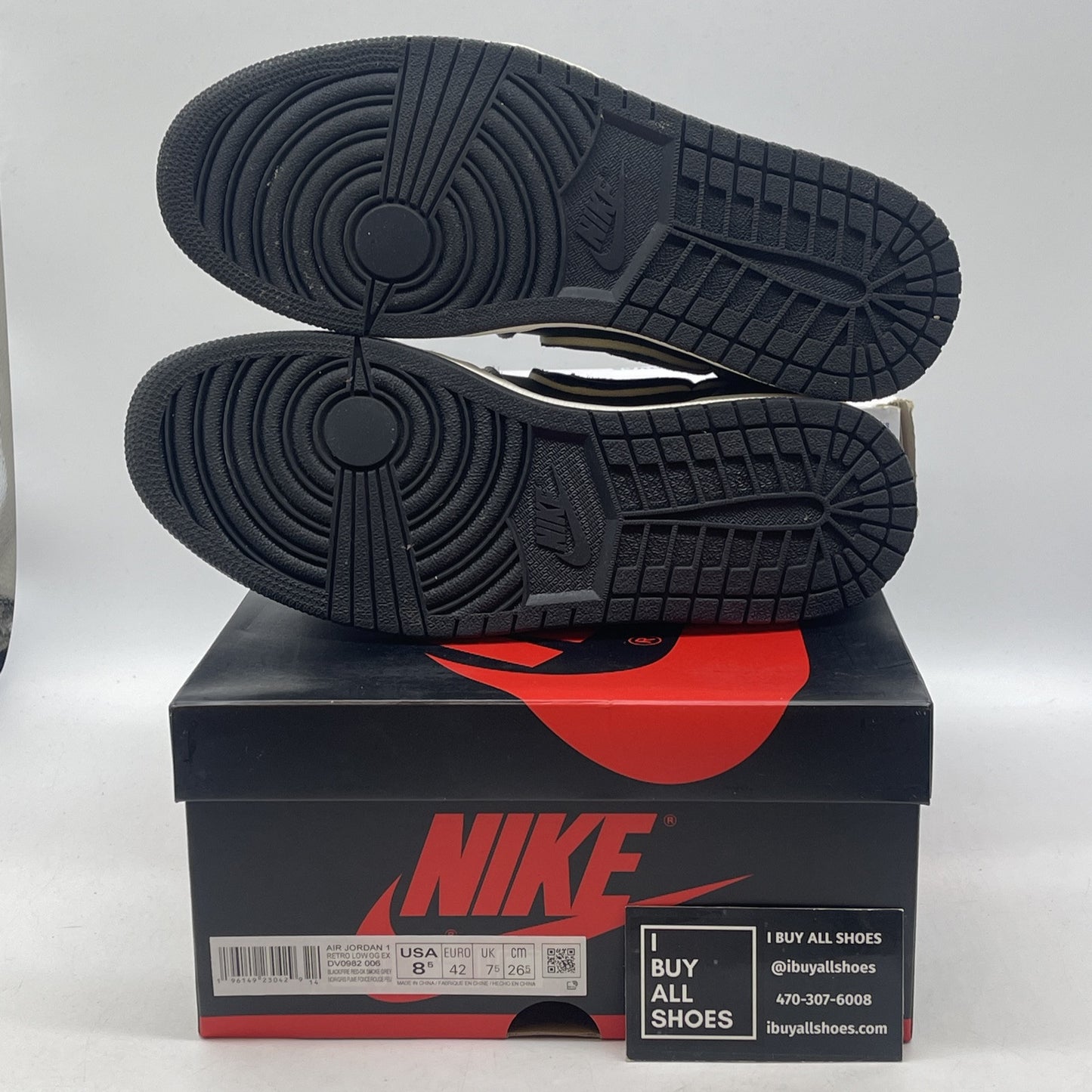 Size 8.5 - Jordan 1 Retro Low OG EX Dark Smoke Gray Suede (DV0982-006)