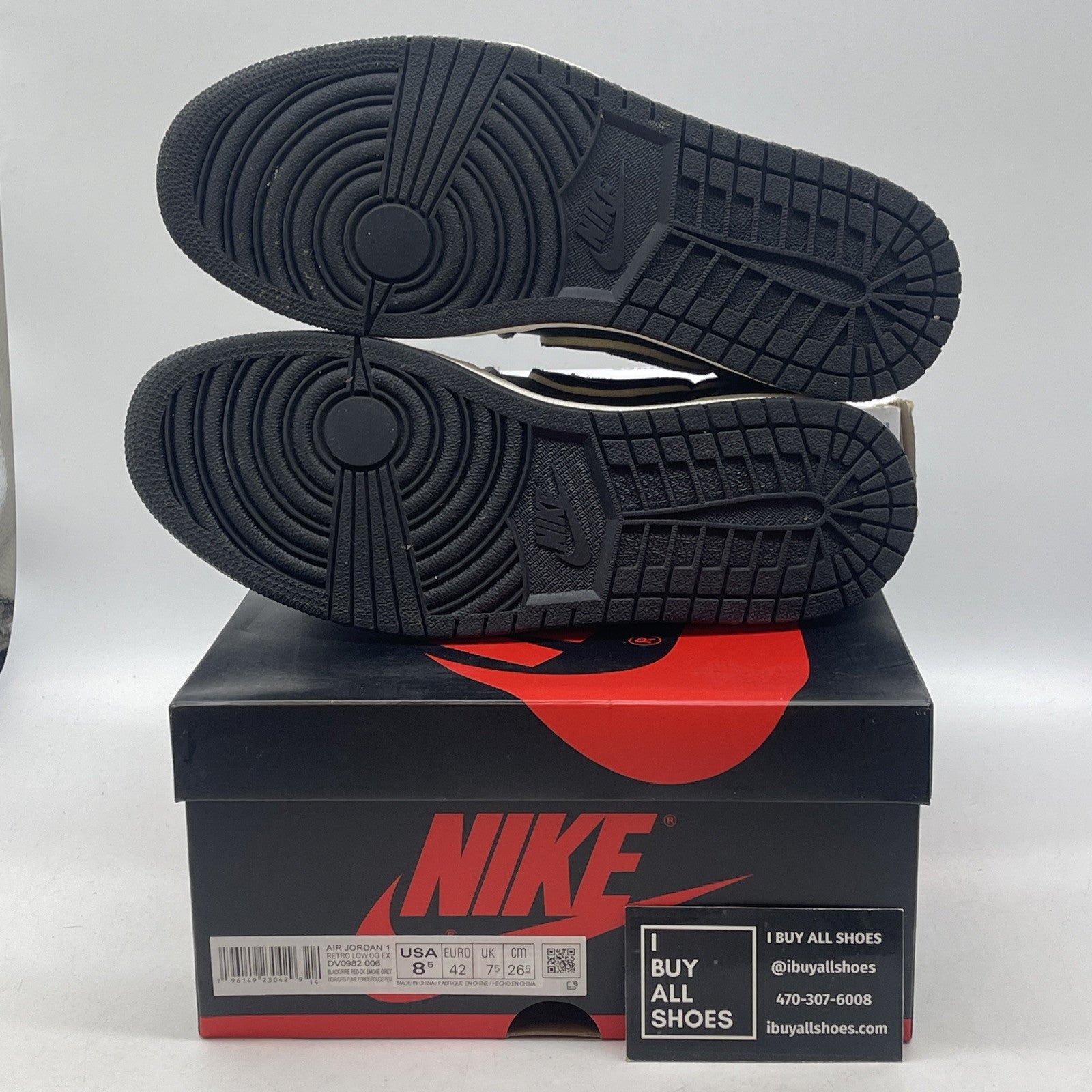 Size 8.5 - Jordan 1 Retro Low OG EX Dark Smoke Gray Suede (DV0982-006)