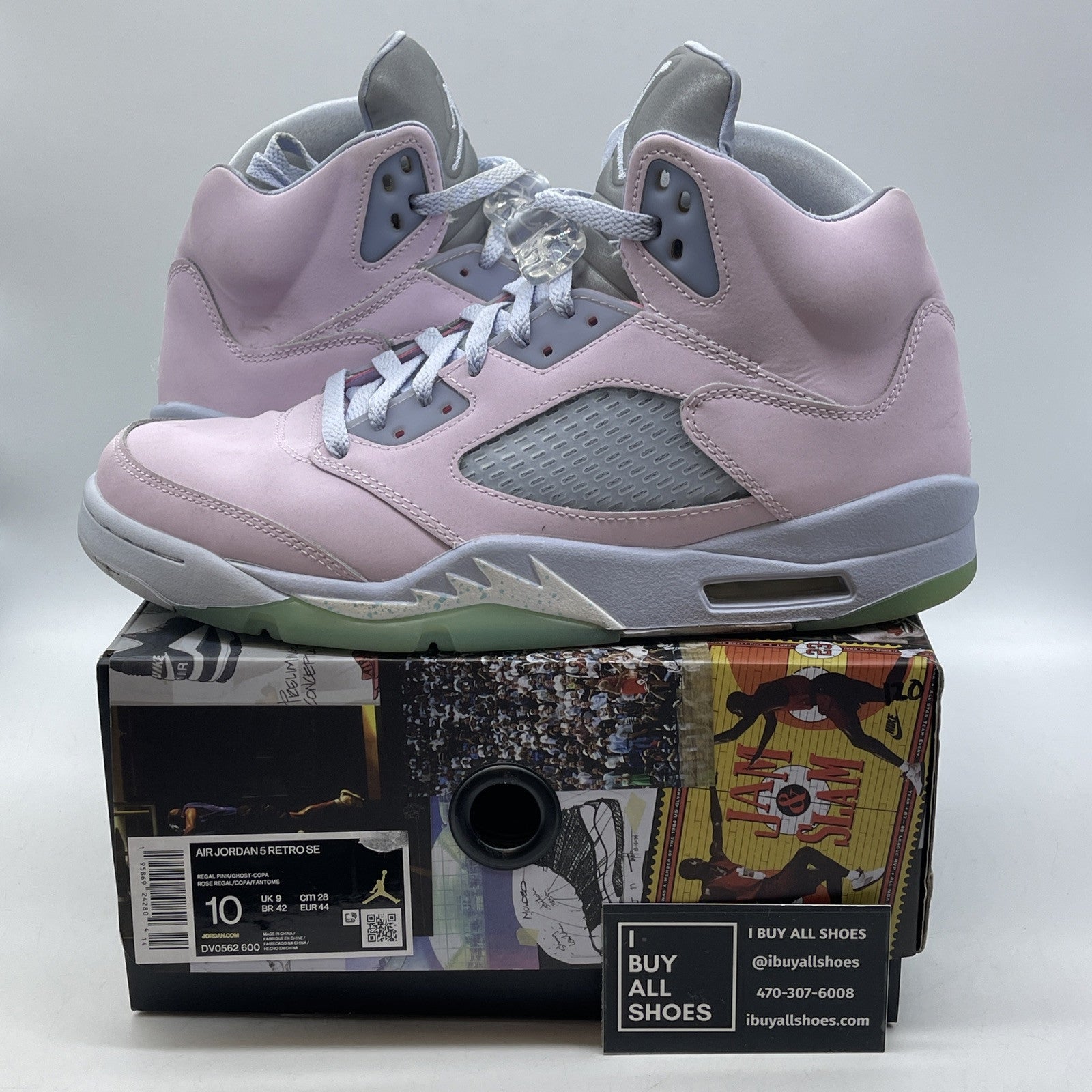 Size 10 - Jordan 5 Easter 2022 Pink Purple Suede Leather (DV0562-600)