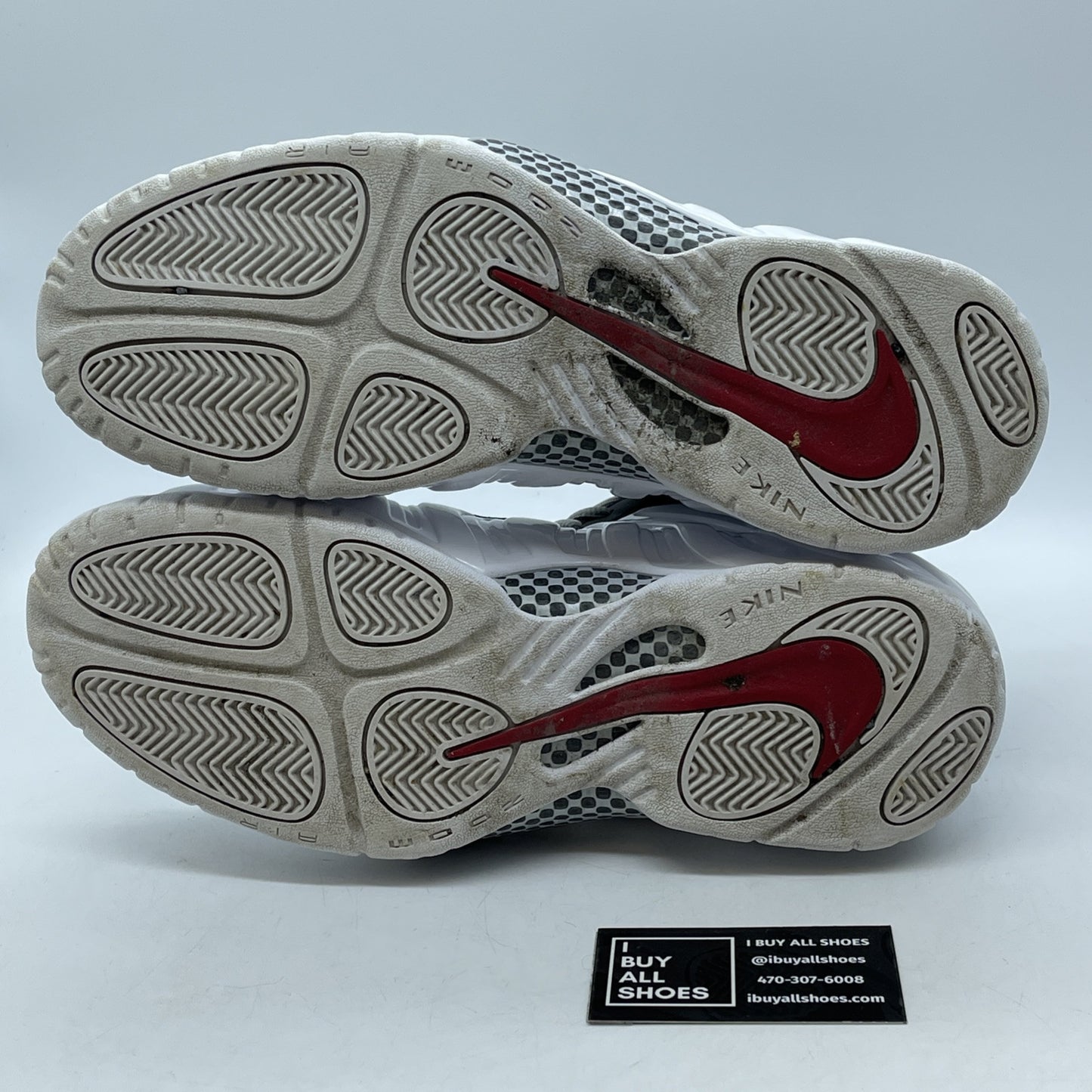 Size 12 - Nike Air Foamposite Pro Chrome White Black Red Suede (624041-103)