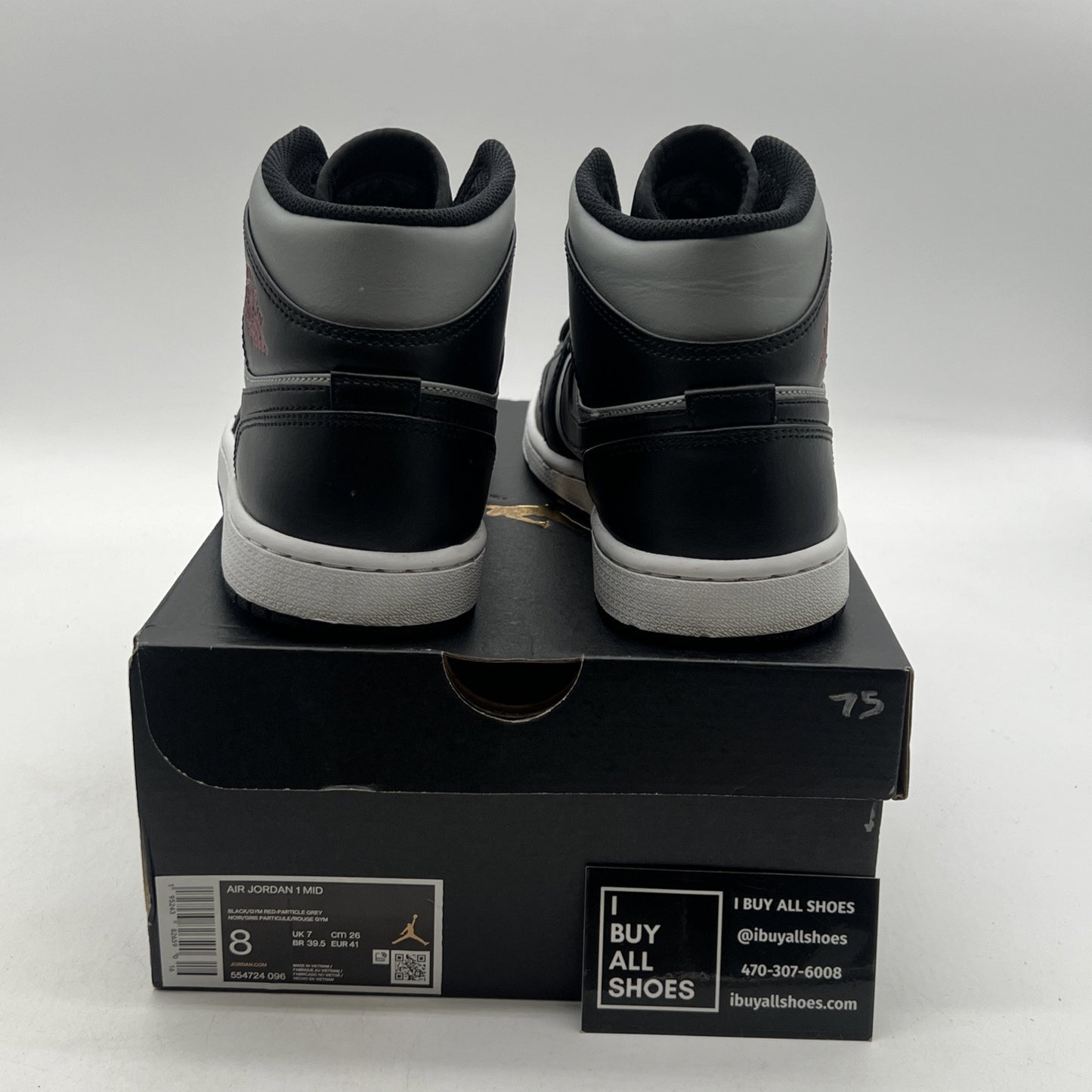 Size 8 - Air Jordan 1 Mid Shadow (554724-096)