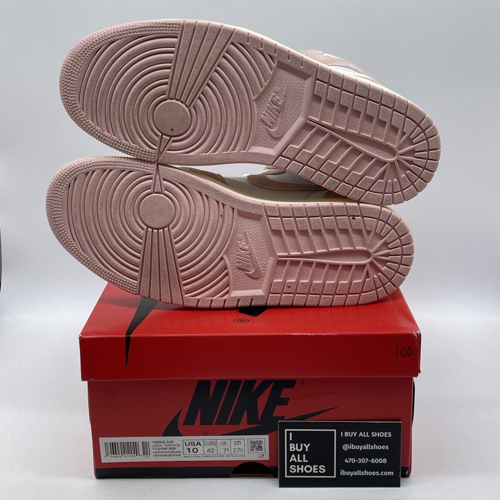 Size 10W - Air Jordan 1 Retro OG High Washed Pink White Suede (FD2596-600)