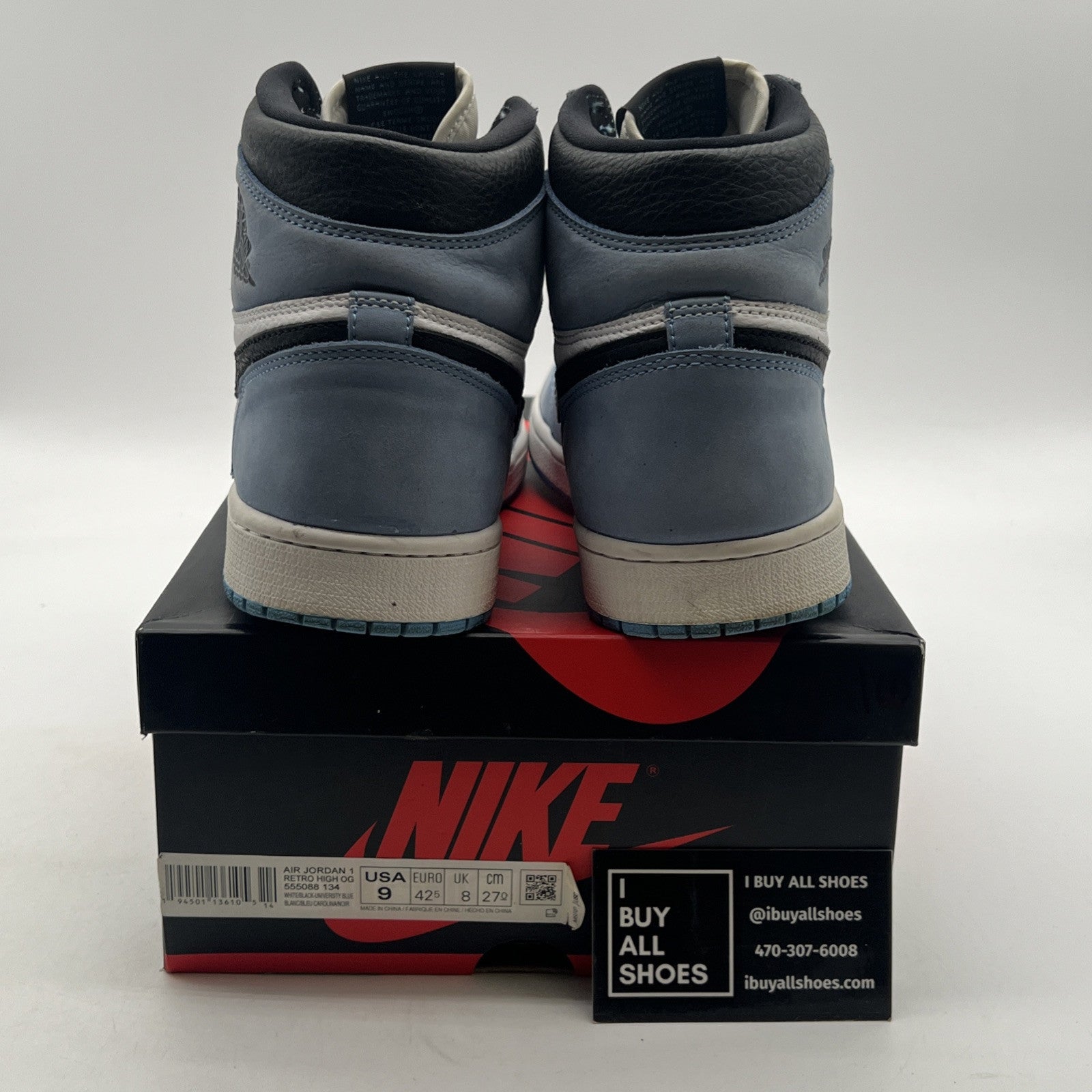 Size 9 - Air Jordan 1 Retro OG High University Blue (555088-134)