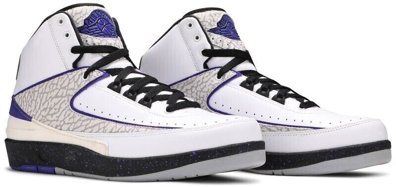 Size 10.5 - Air Jordan 2 Retro Concord White Purple Grey Suede (385475-153)