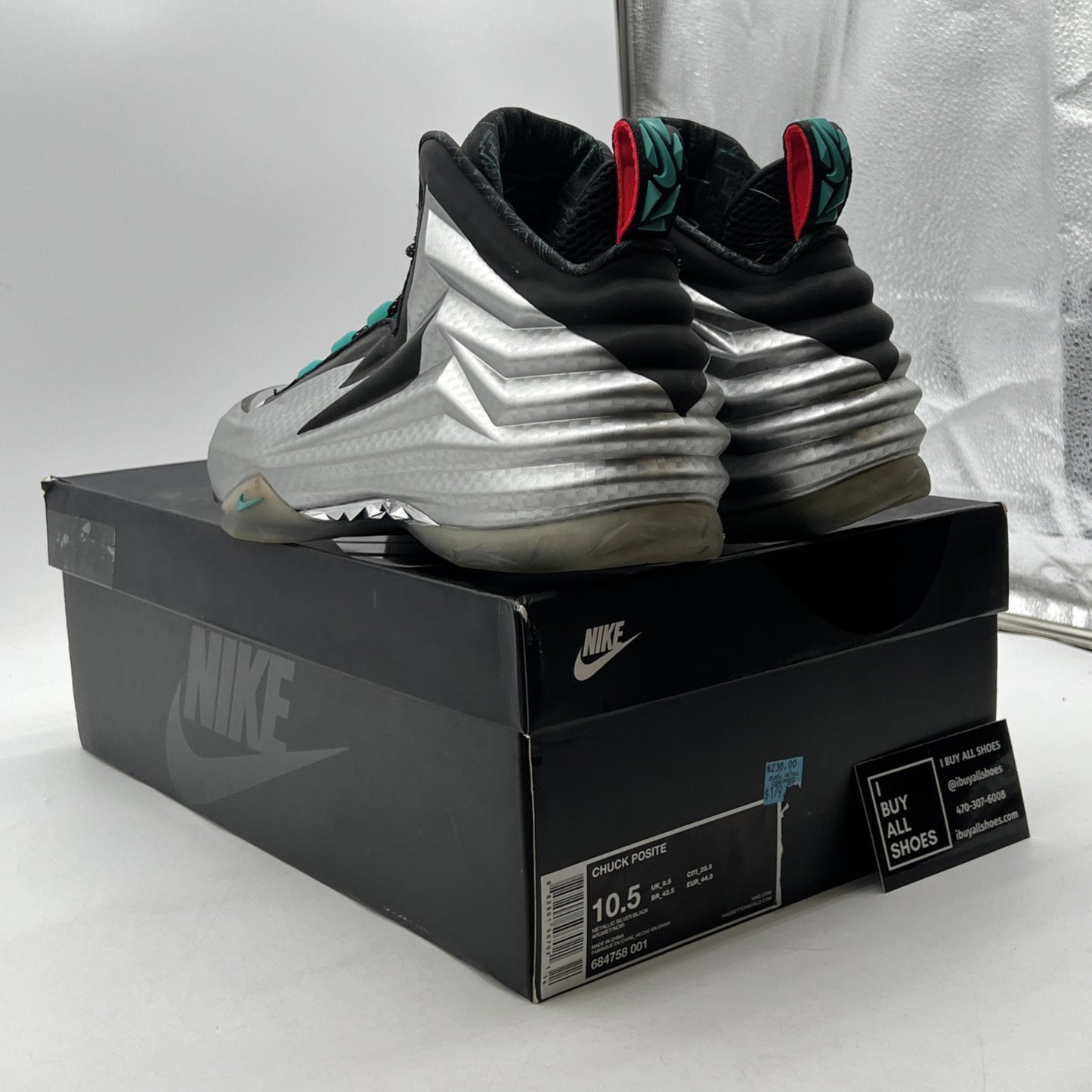 Size 10.5 - Nike Chuck Posite Metallic Silver (684758-001)