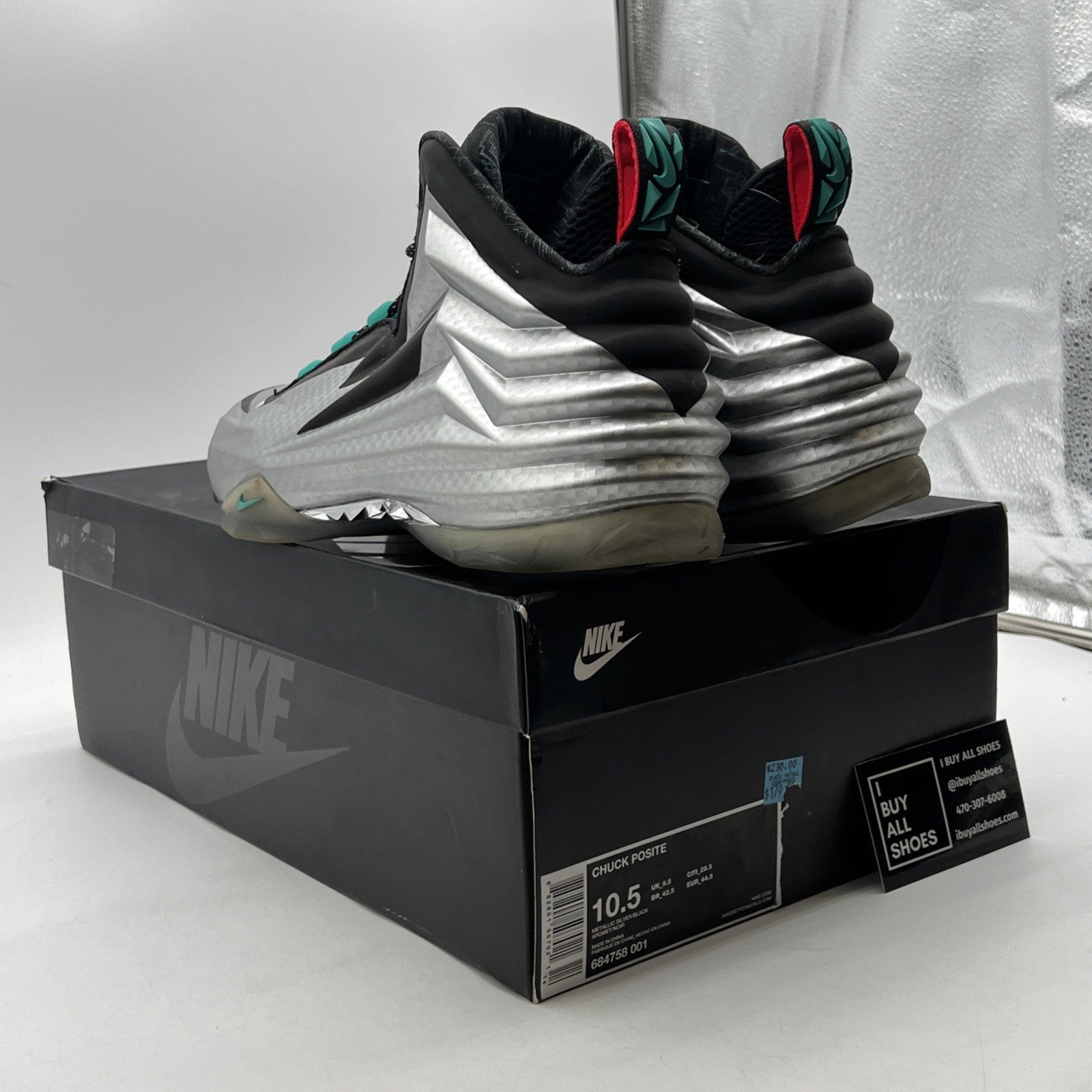 Size 10.5 - Nike Chuck Posite Metallic Silver (684758-001)