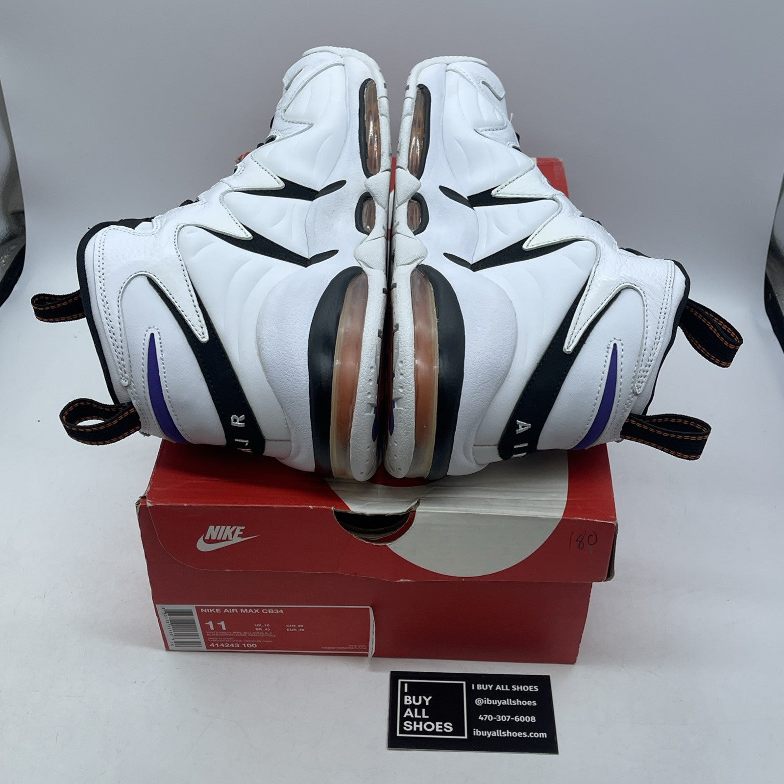 Size 11 - Nike Air Max CB34 White Varsity Purple Suede Leather (414243-100)