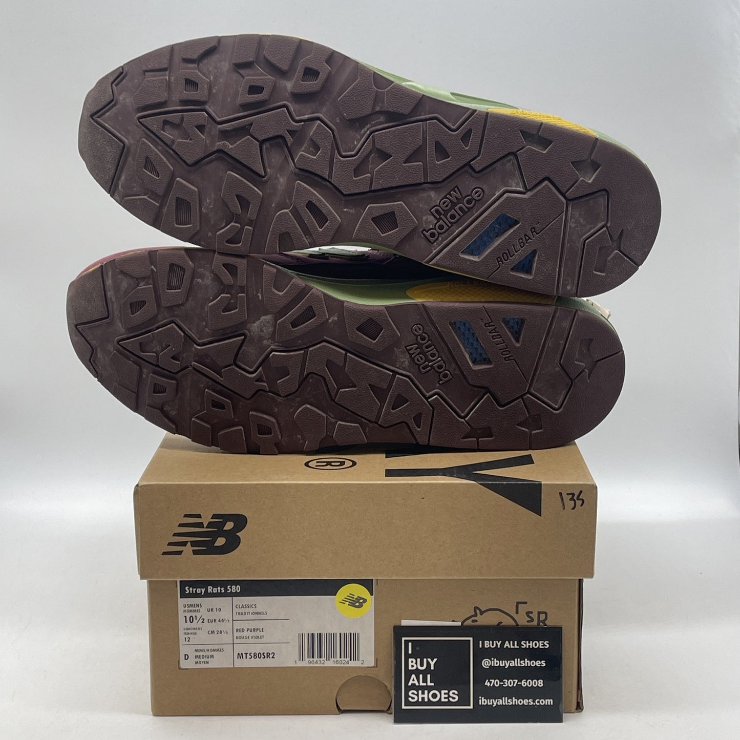 Size 10.5 - New Balance Stray Rats x 580 Tribute to 2007 - Burgundy (MT580SR2)