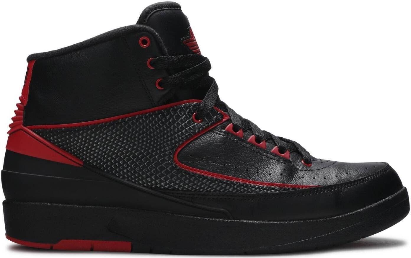 Size 9 - Air Jordan 2 Retro Alternate 87 Black Red Leather (834274-001)