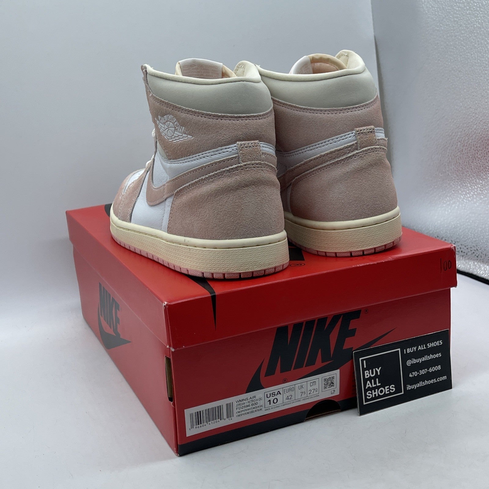 Size 10W - Air Jordan 1 Retro OG High Washed Pink White Suede (FD2596-600)