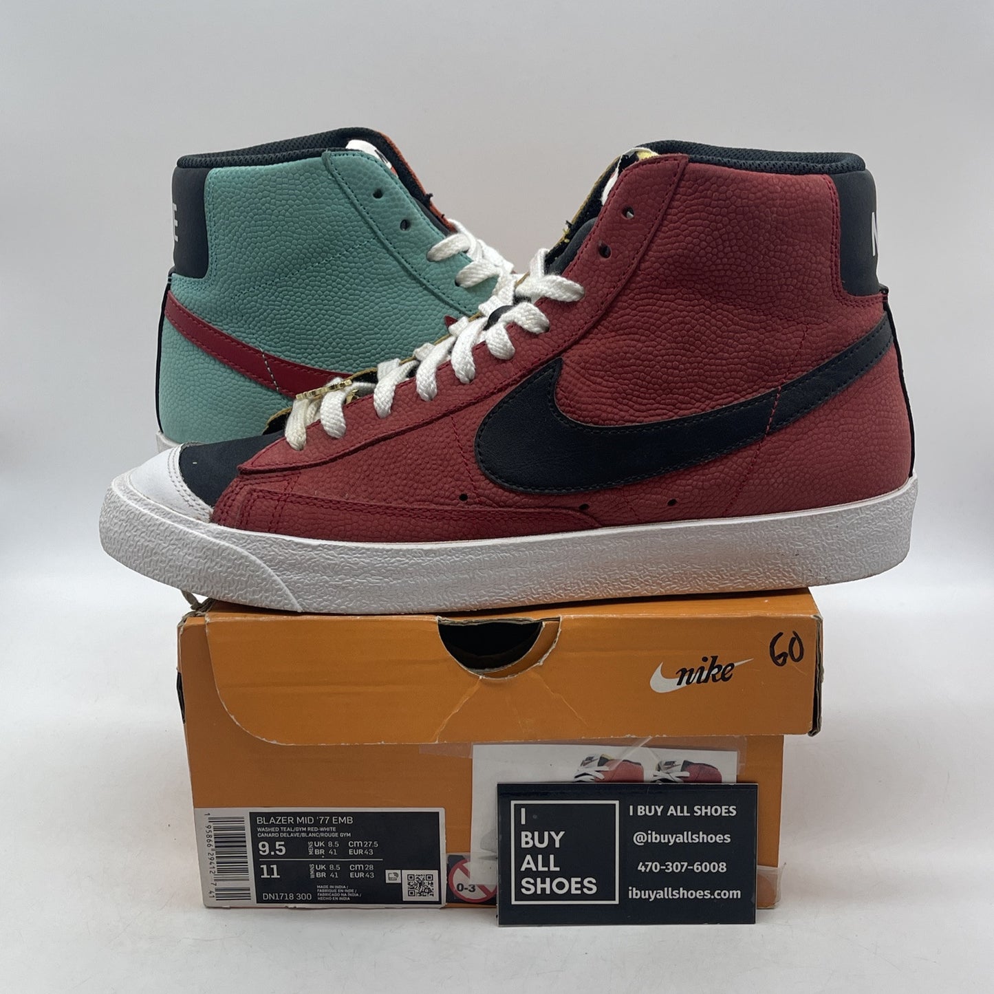 Size 9.5 - Nike NBA x Blazer '77 EMB Mid WNBA Blue Leather (dn1718-300)