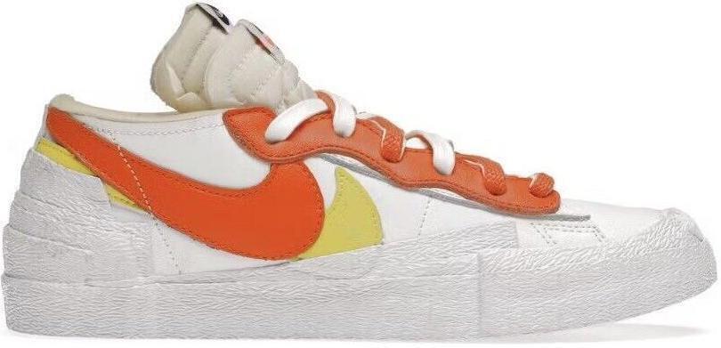 Size 9.5 - Nike sacai x Blazer Low Magma Orange White Leather (DD1877-100)