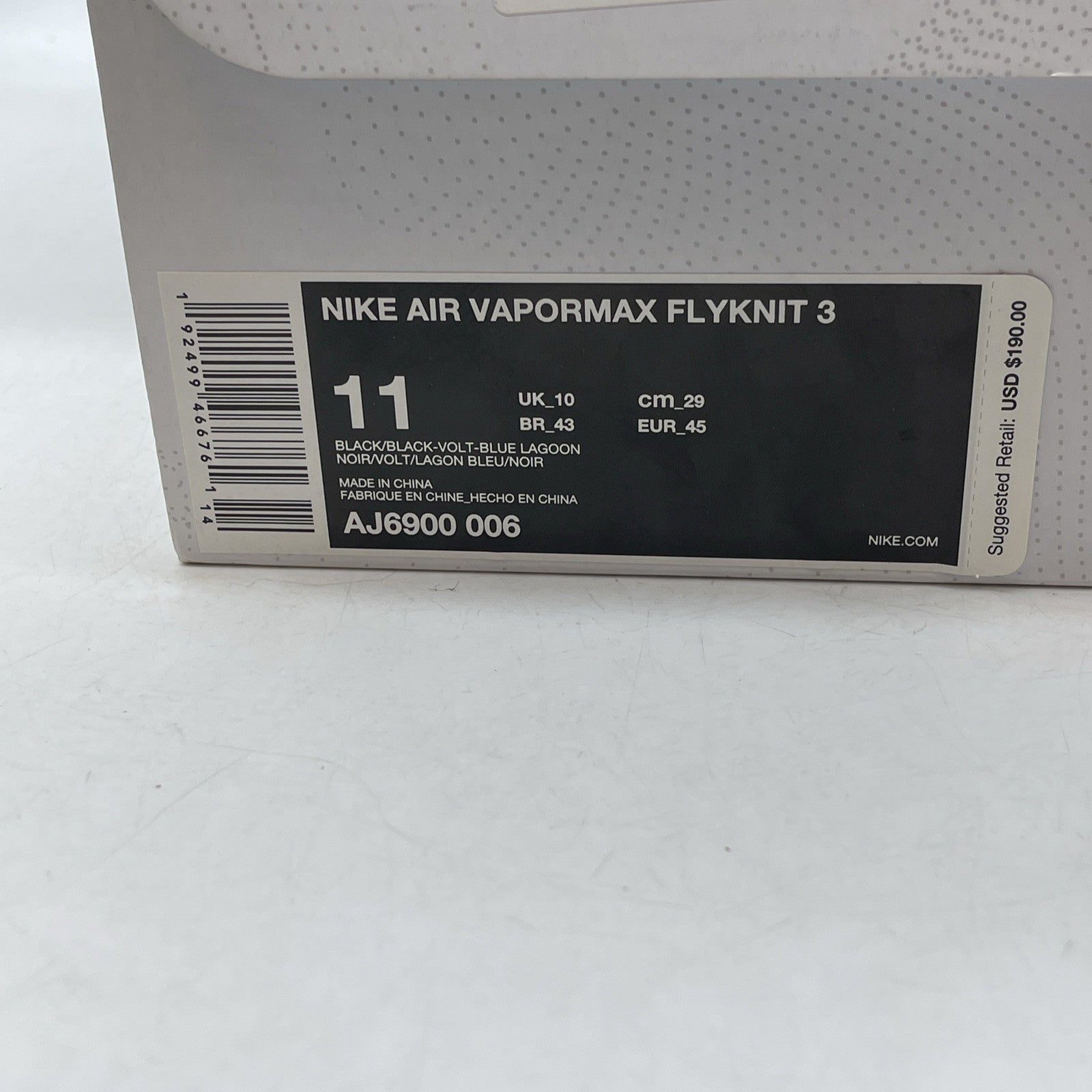 Size 11 - Nike Air VaporMax Flyknit 3 Multi-Color Suede Leather (AJ6900-006)