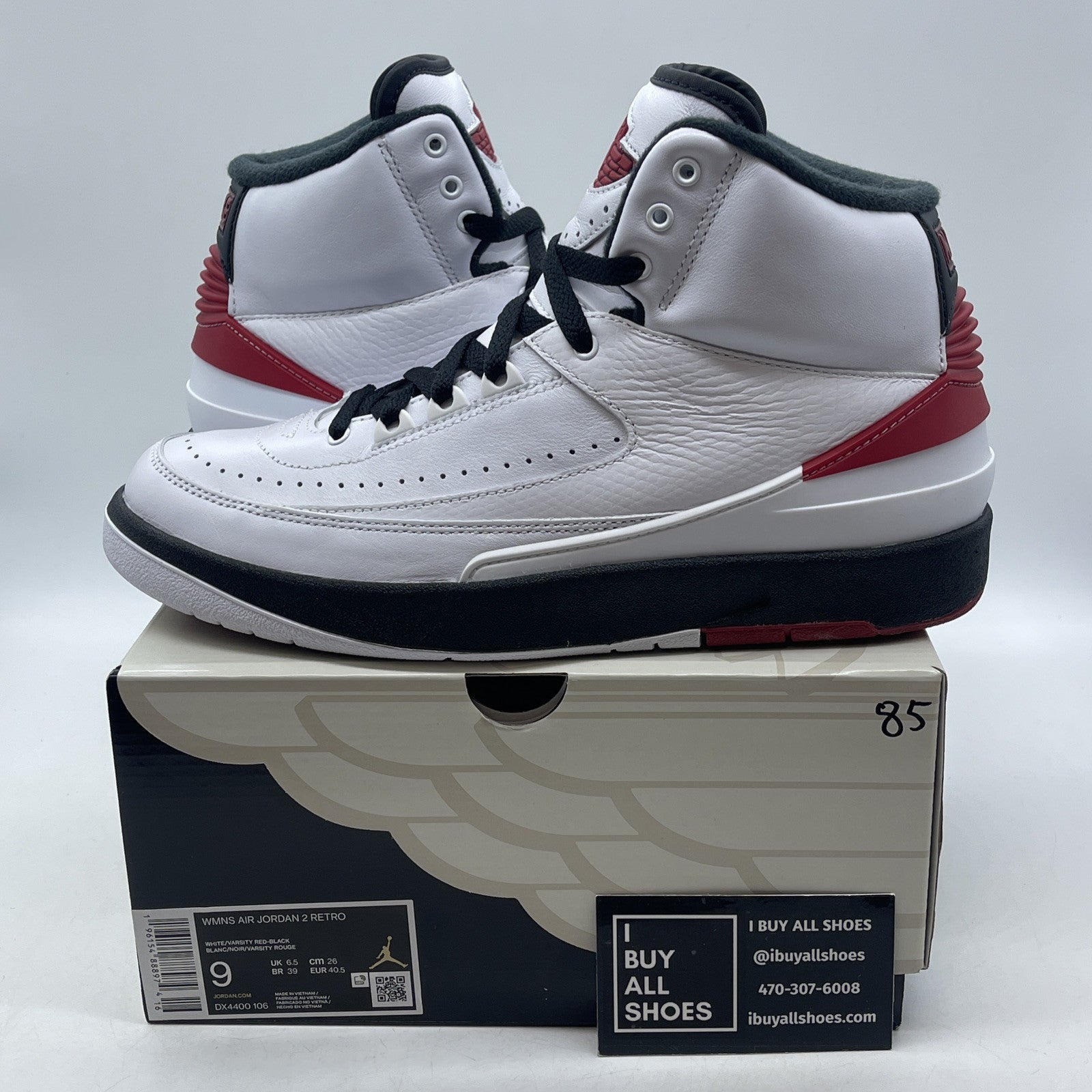 Size 9 - Wmns Air Jordan 2 Retro 2022 Chicago White Red Leather (DX4400-106)