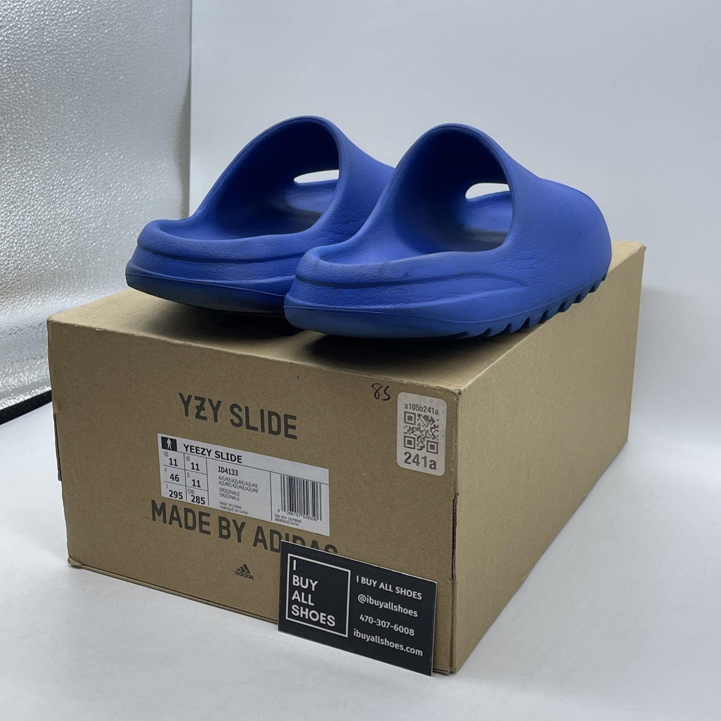 Size 11 - Adidas Yeezy Slide Azure Blue Rubber  (ID4133)