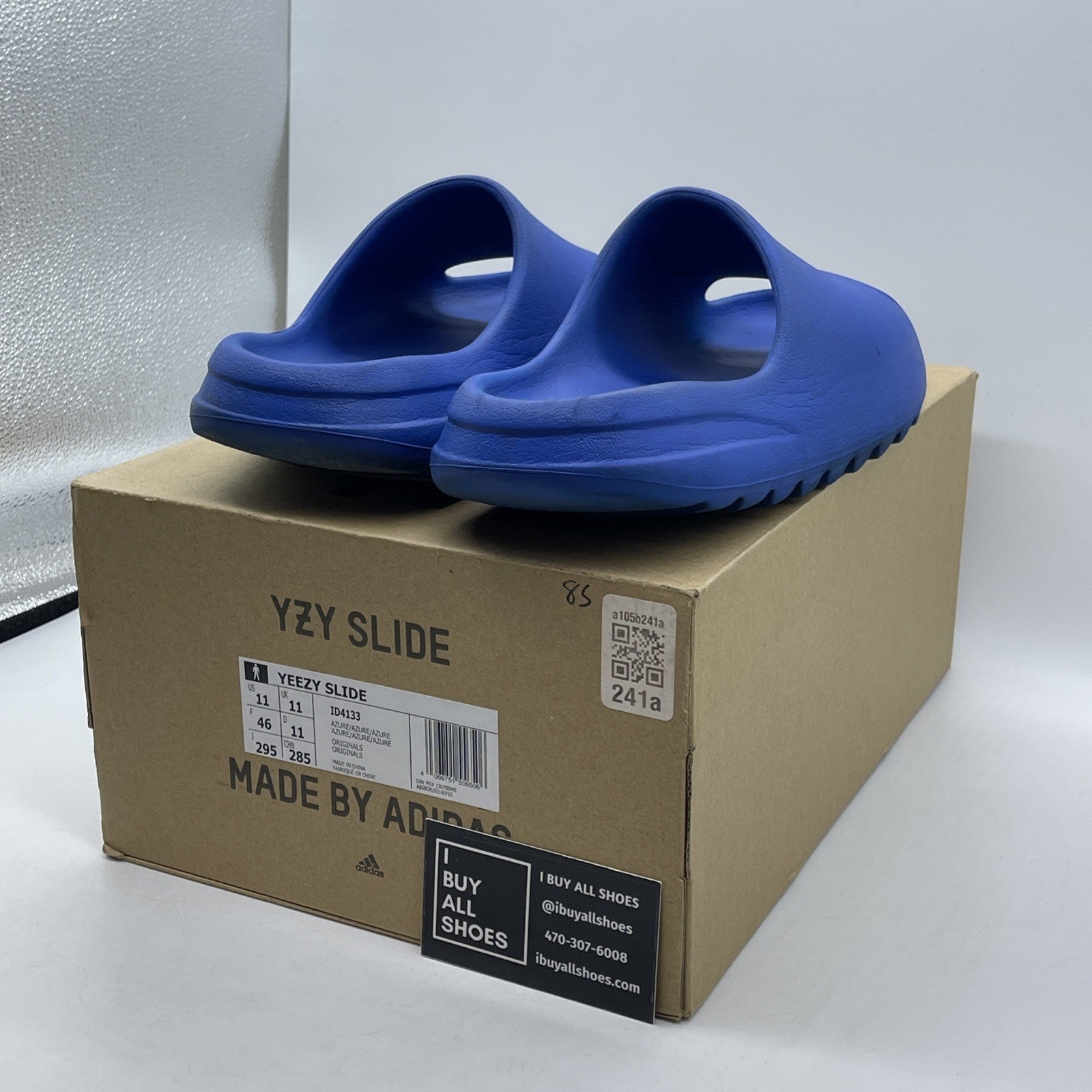 Size 11 - Adidas Yeezy Slide Azure Blue Rubber  (ID4133)