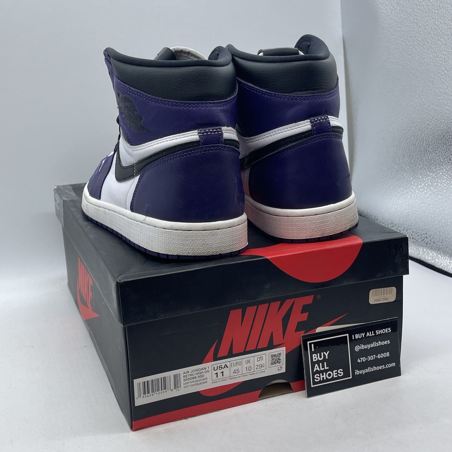 Size 11 - Air Jordan 1 Retro OG High Court Purple Black White (555088-500)