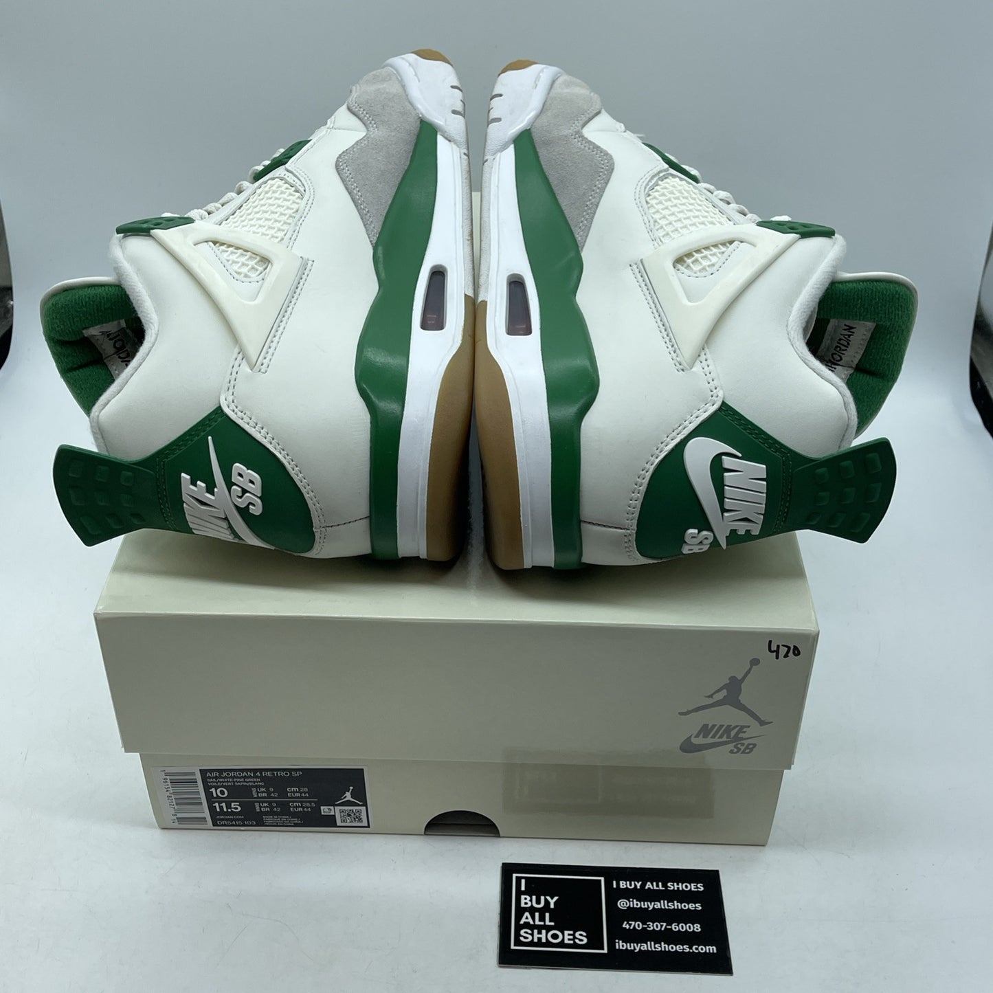 Size 10 - Jordan 4 Retro SP x Nike SB Mid Pine Green White Leather (DR5415-103)