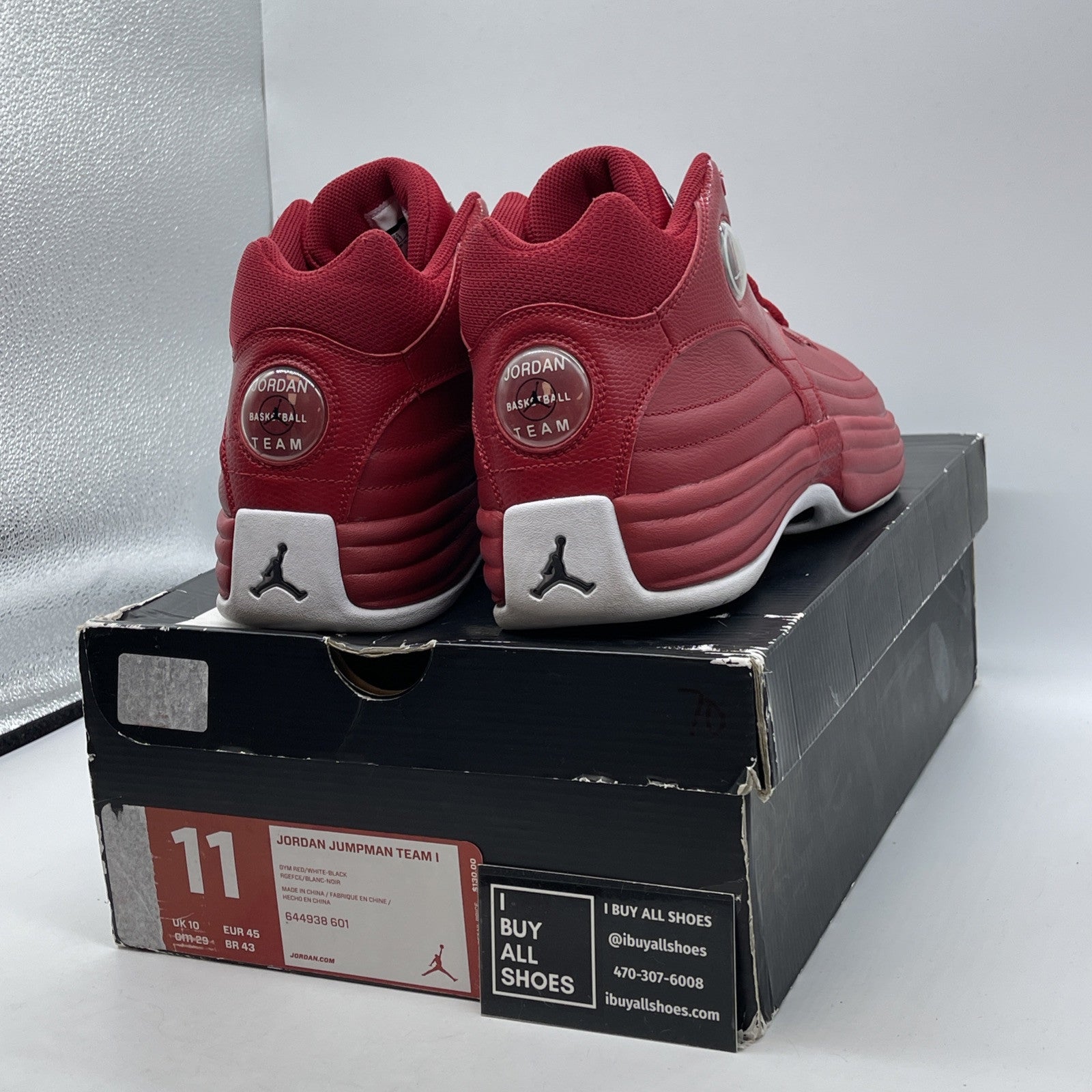Size 11 - Jordan Jumpman Team 1 Red White  Black Leather (644938-601)