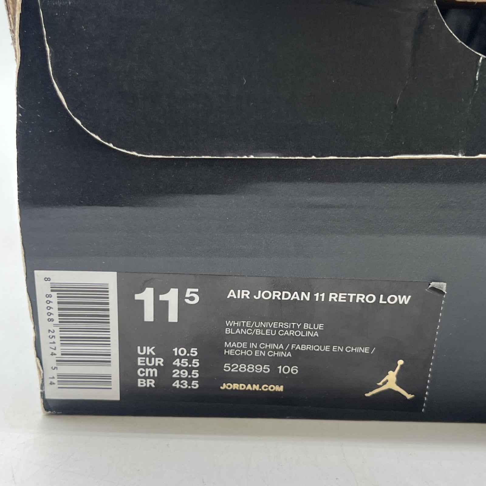 Size 11.5 - Air Jordan 11 Retro Low UNC 2017 (528895-106)