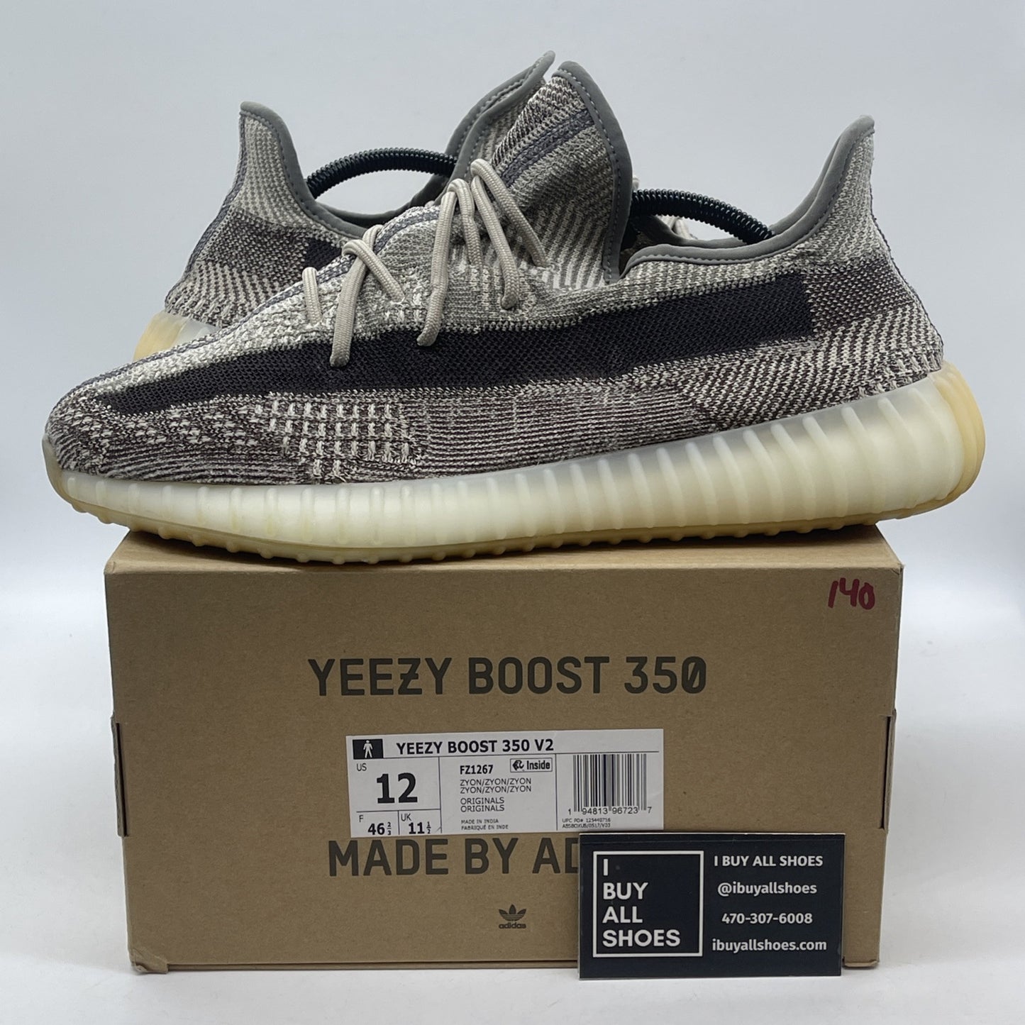 Size 12 - adidas Yeezy Boost 350 V2 Low Zyon Brown White Suede (FZ1267)